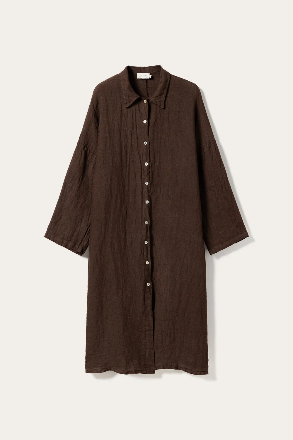 Noella N-Lorita Leinen Kleid Choclat braun