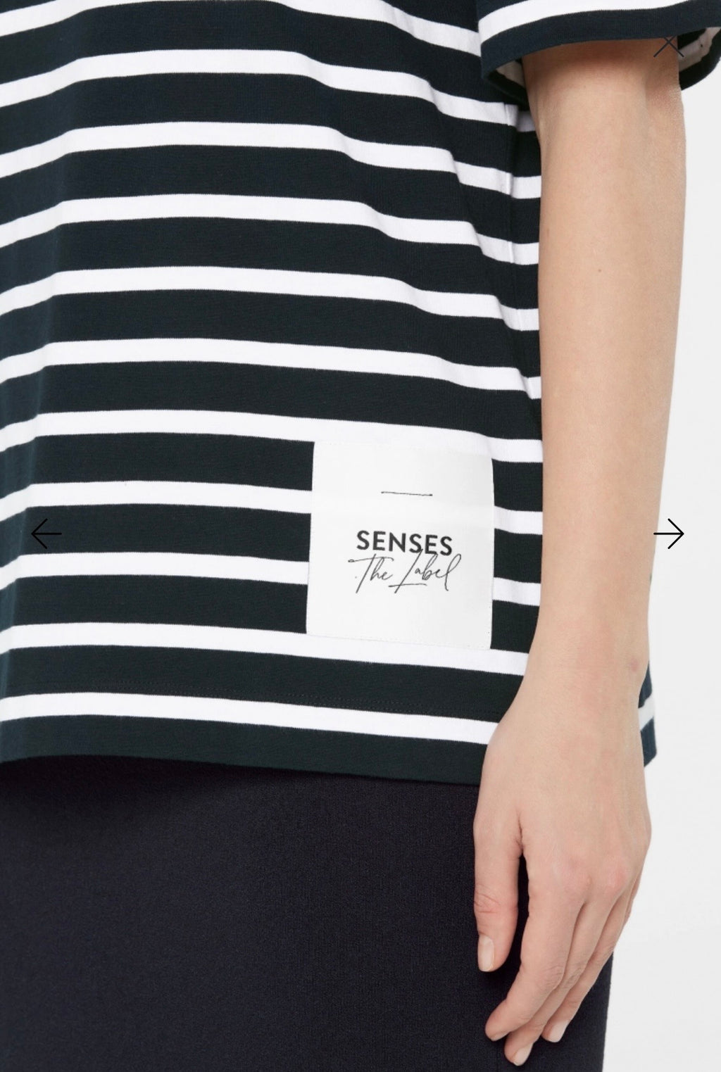Senses The Label Oversized T-Shirt TEC:LA mit Streifen-Design night navy / opticwhite