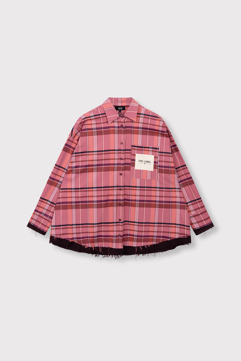 Alix The Label karierte Bluse Bright Coral