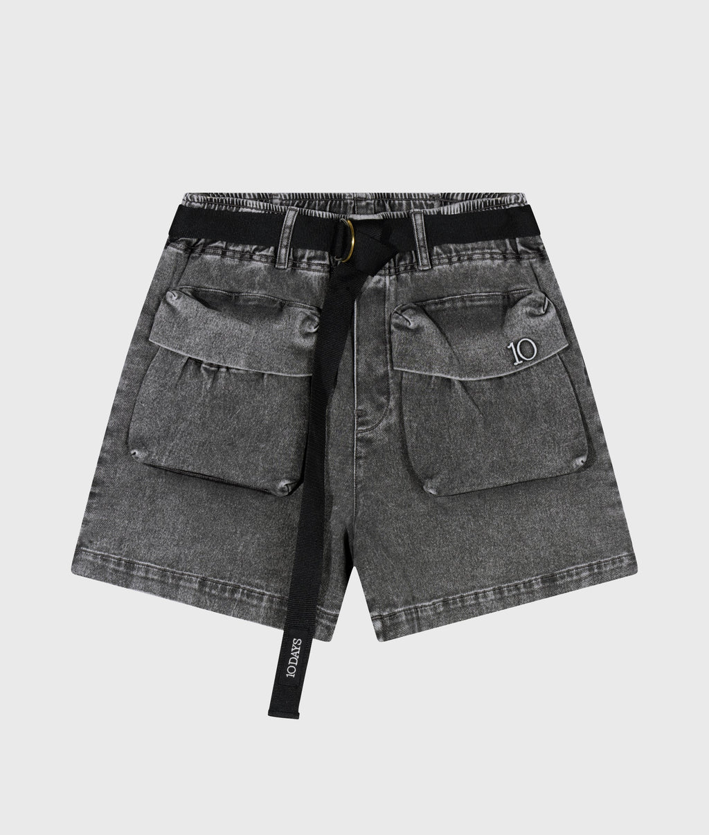 10 Days Utility Shorts Jog Denim Schwarz