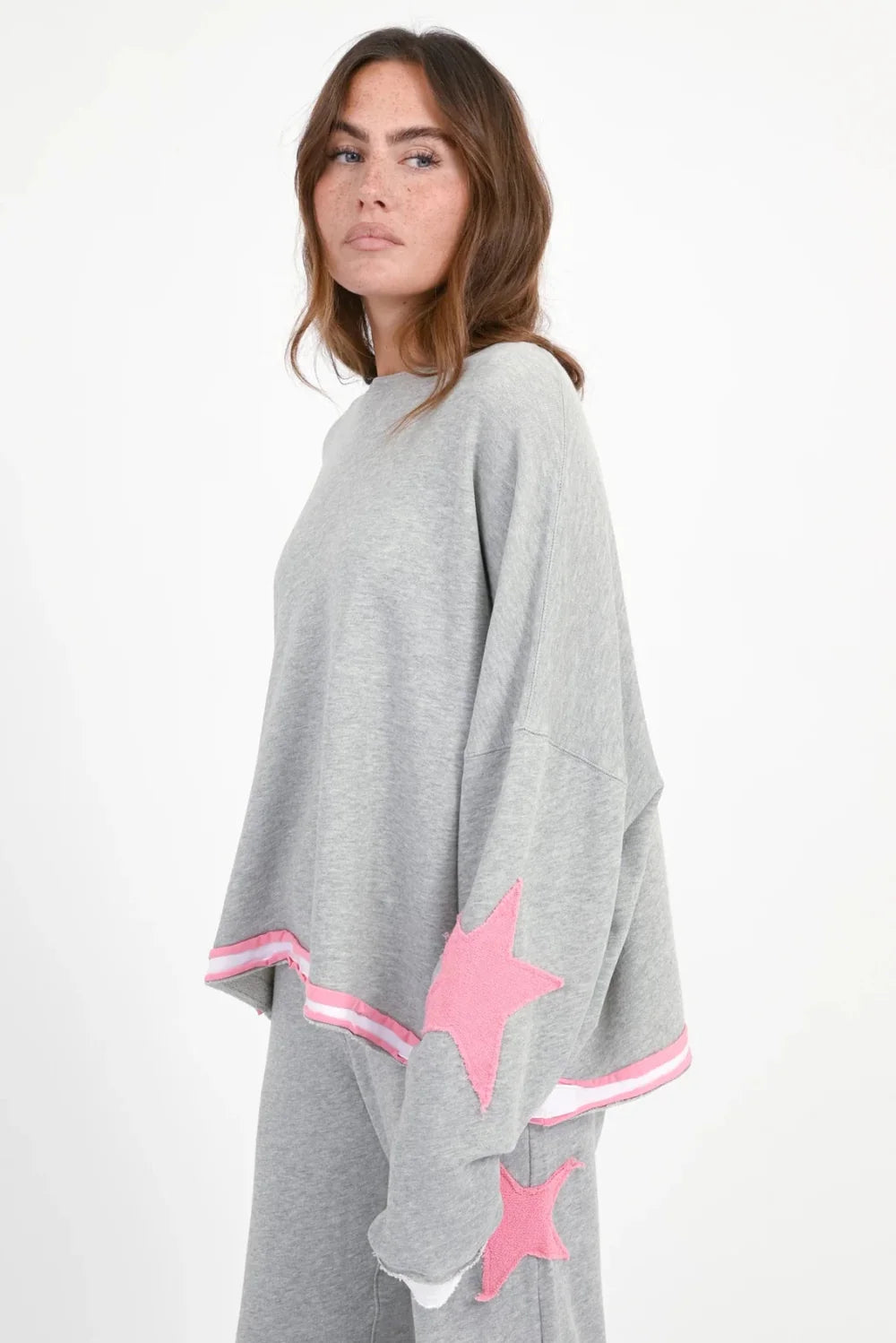 Love Joy Victory Sweatshirt Hopewell Sternen Patches grey Melange
