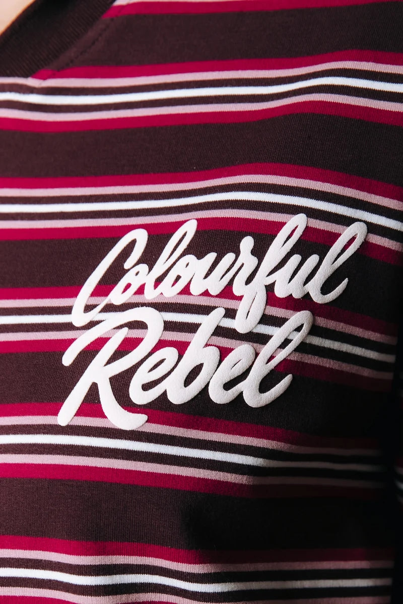 Colourful Rebel Sport Collar Longsleeve Shirt mit Polokragen rot