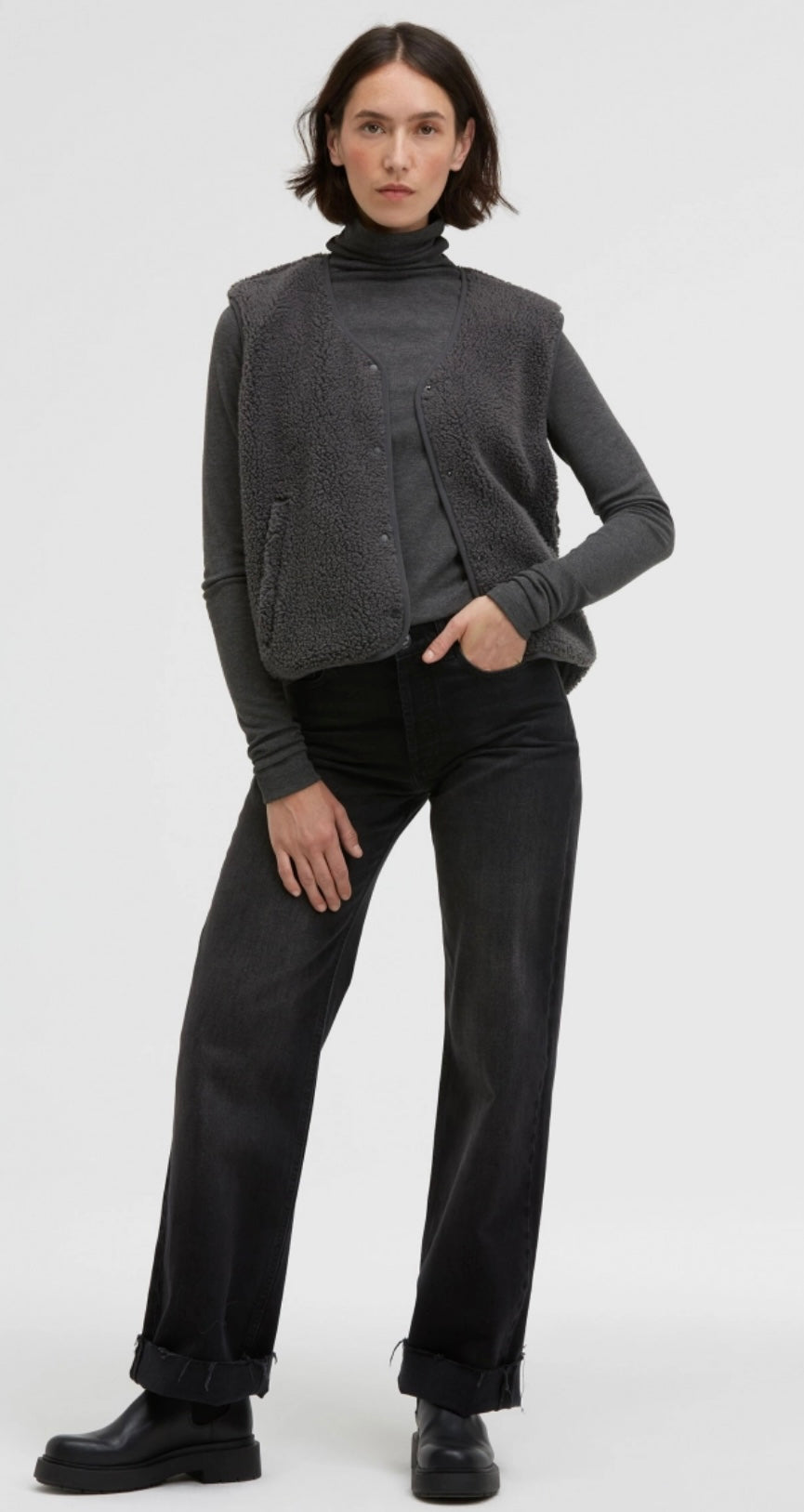 Senses The Label Weste SV:EA im Sherpa Look