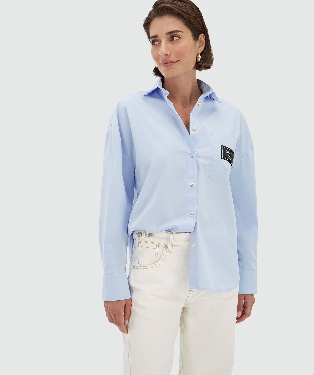 Josh V Berdina Oversized Bluse hellblau