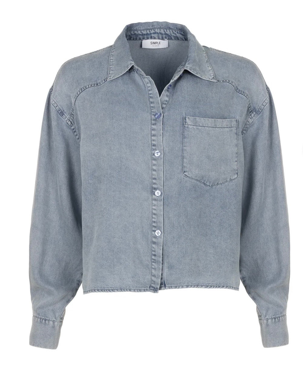 Simple The Brand Isala Bluse Sun Faded Blue