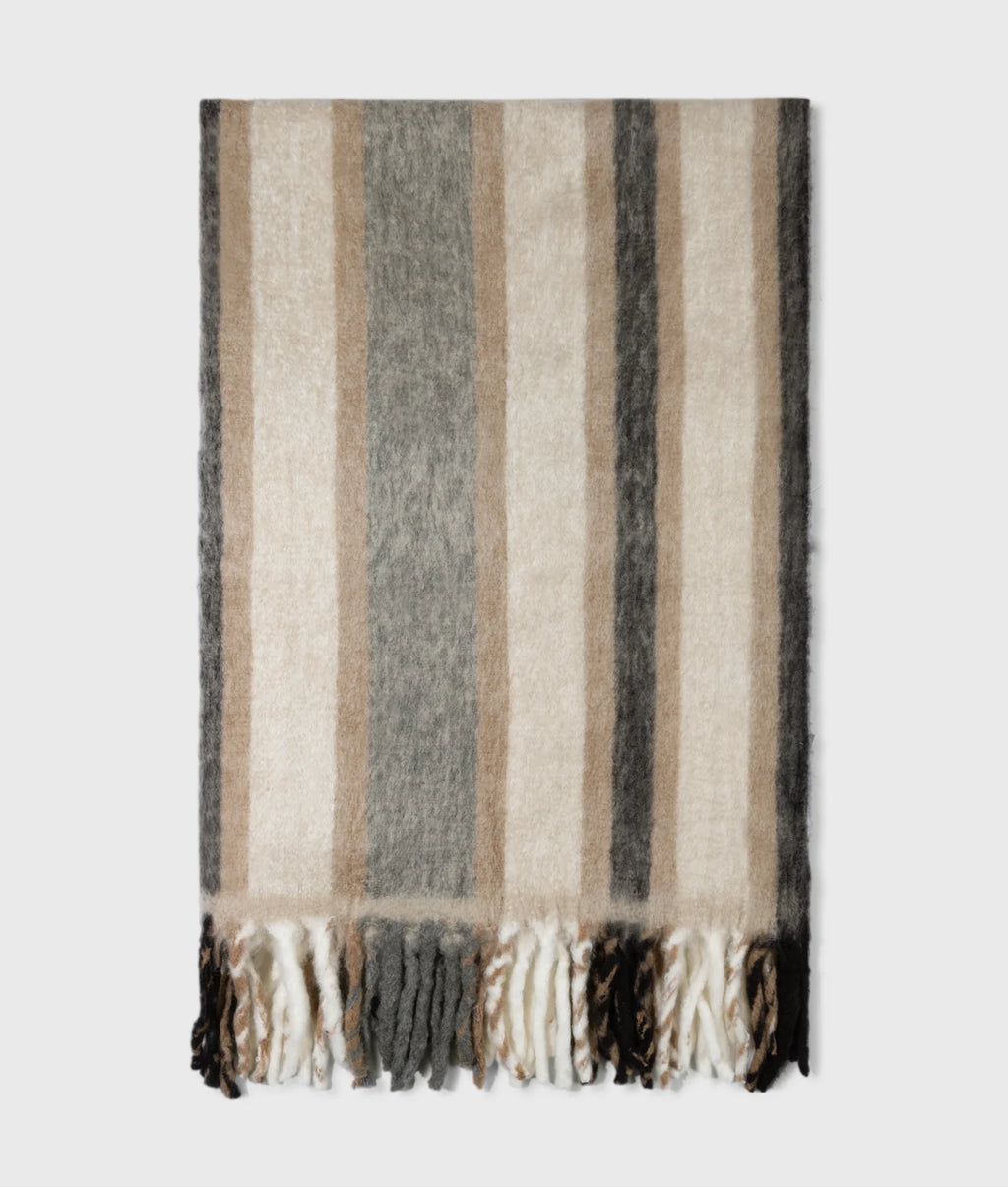 10 Days Plaid Wolldecke Braun grau