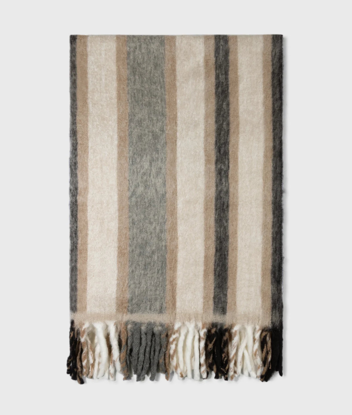 10 Days Plaid Wolldecke Braun grau