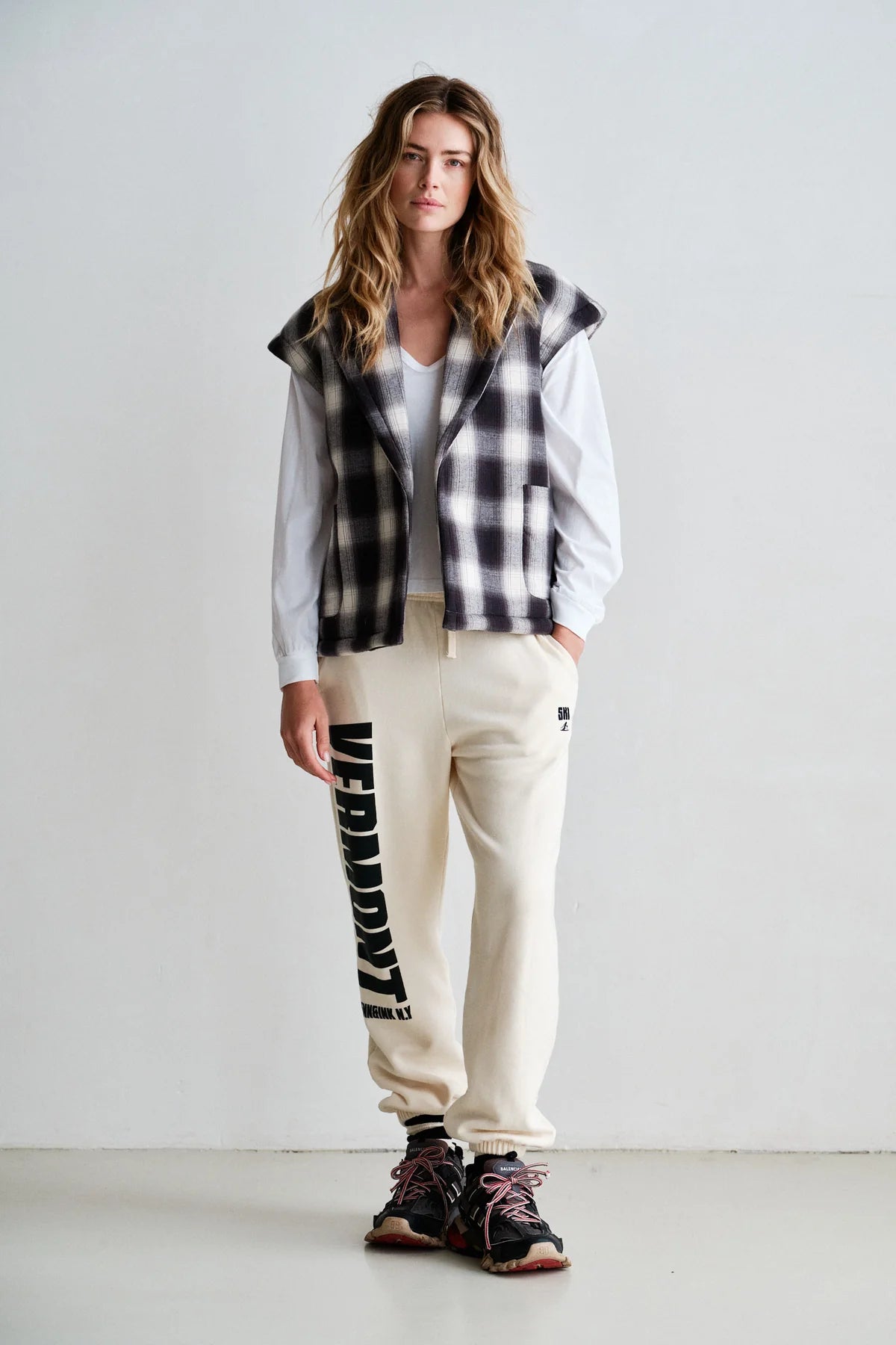 Penn&Ink Jogginghose Ecru Anthrazit (W26F1932)