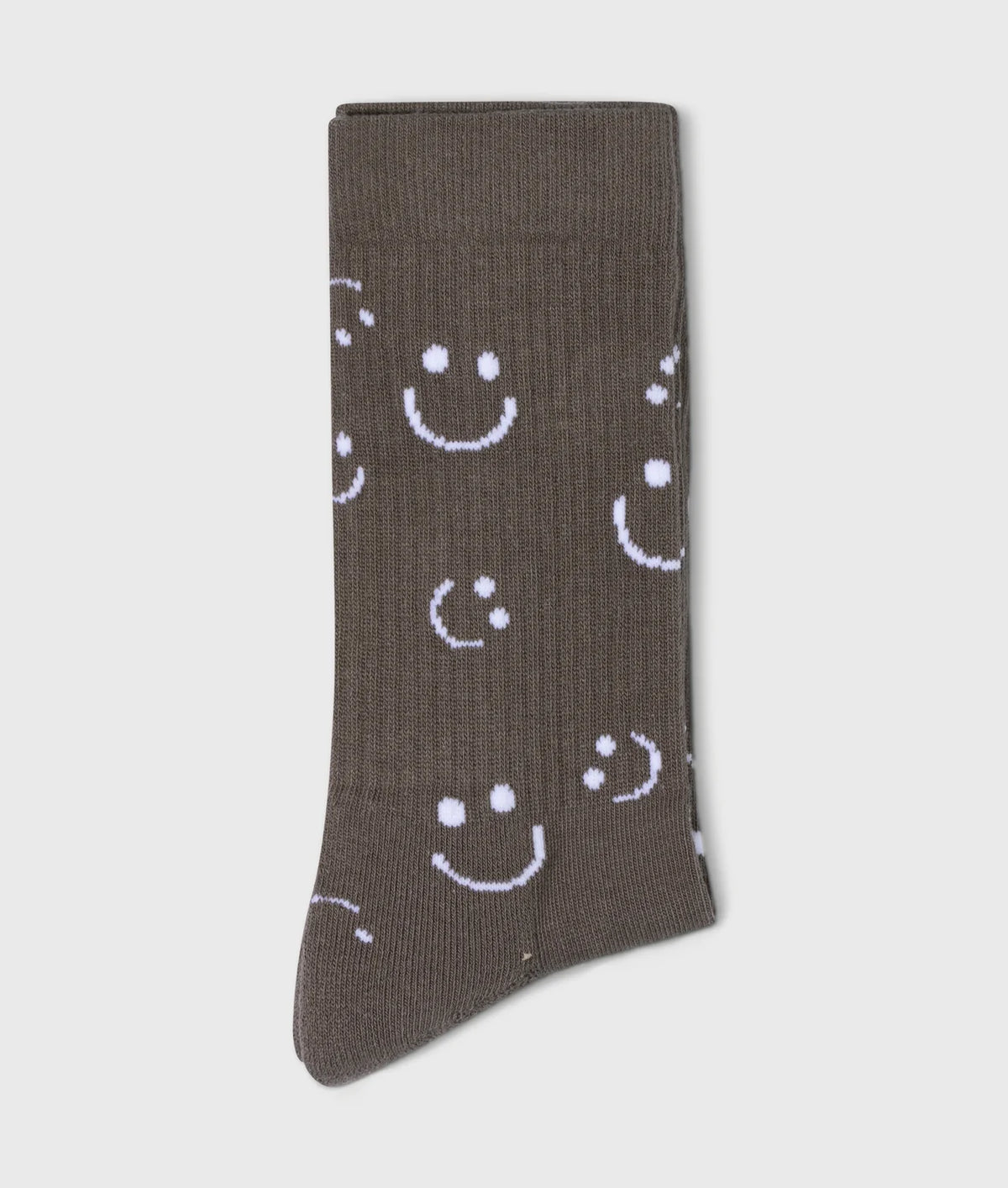 10 Days Lange Socken mit Smiley Print Braun grau