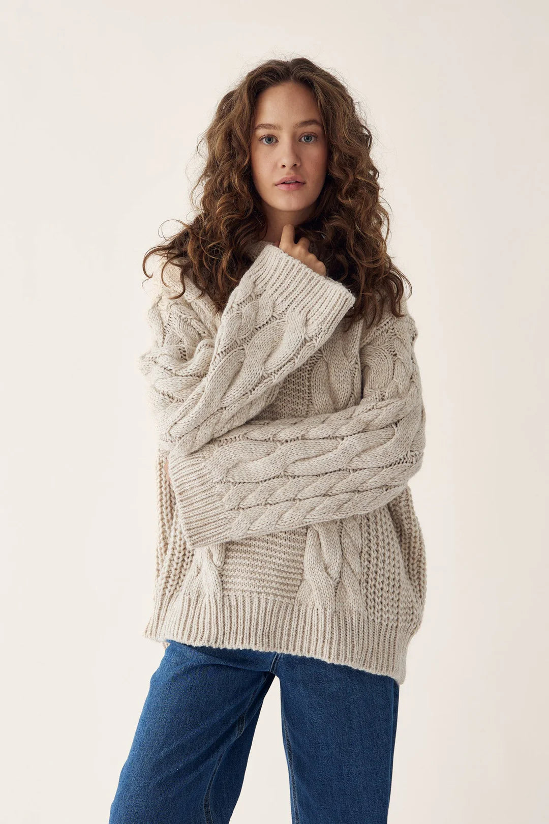 Noella Lisbeth Knit Pullover Oatmeal