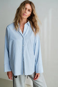 Penn&ink Bluse hellblau gestreift (W26Z927LTD)