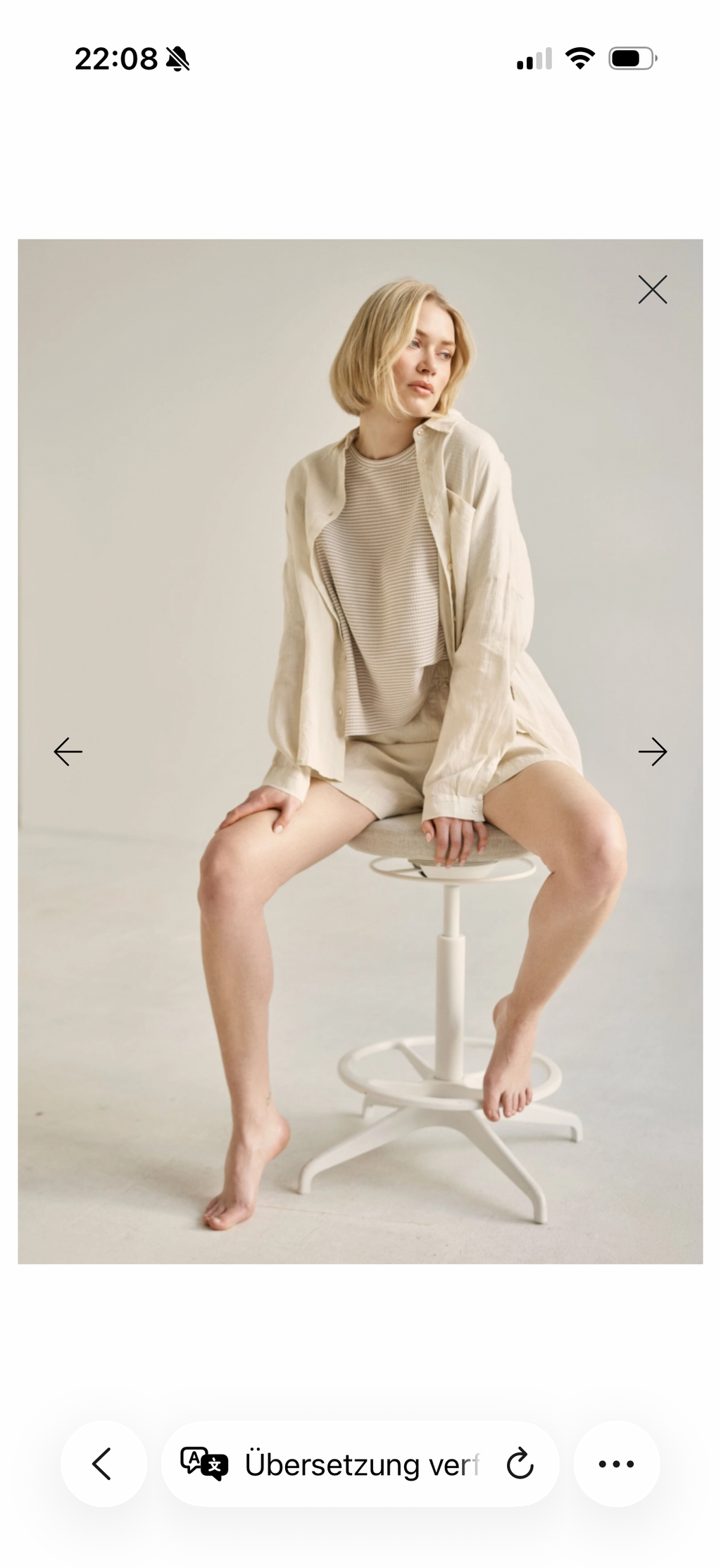 Senses The Label Oversized Leinenbluse Sandfarben