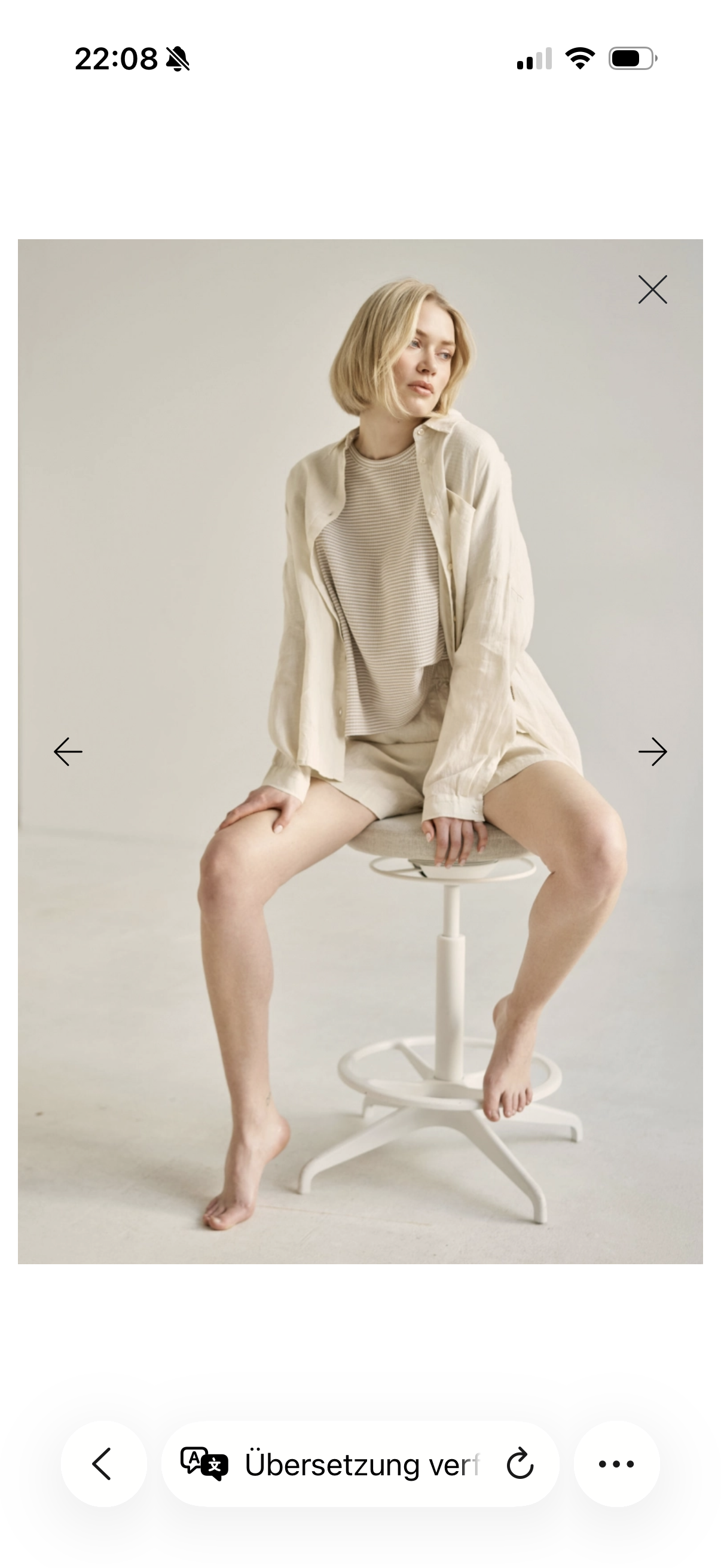 Senses The Label Oversized Leinenbluse Sandfarben