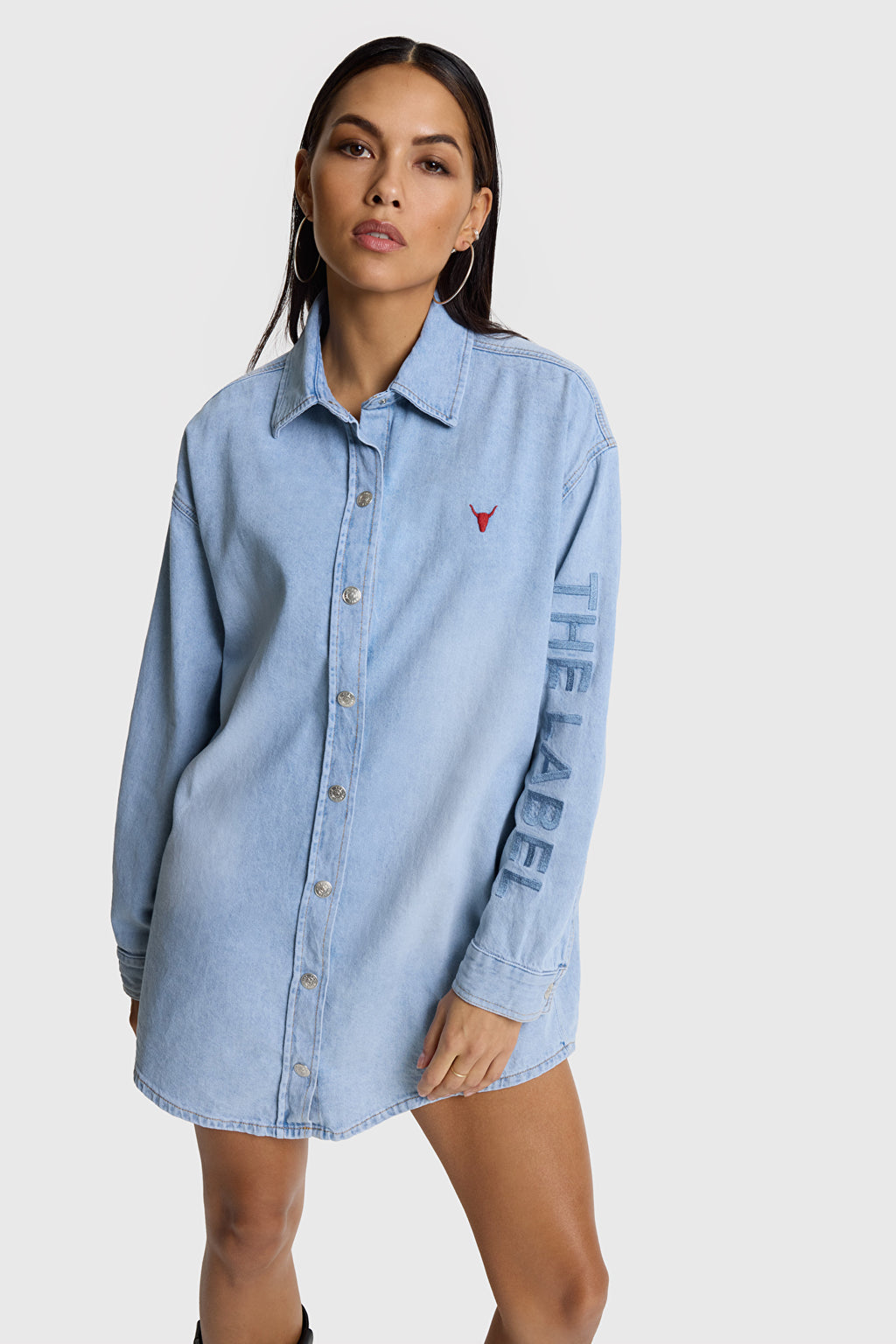Alix The Label Denim Oversized Blouse
