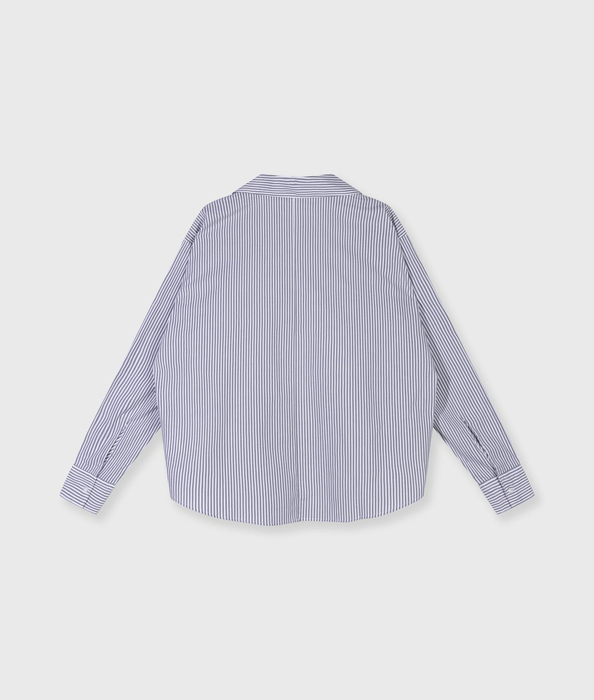10 Days Bluse Stripes Graublau / weiß gestreift