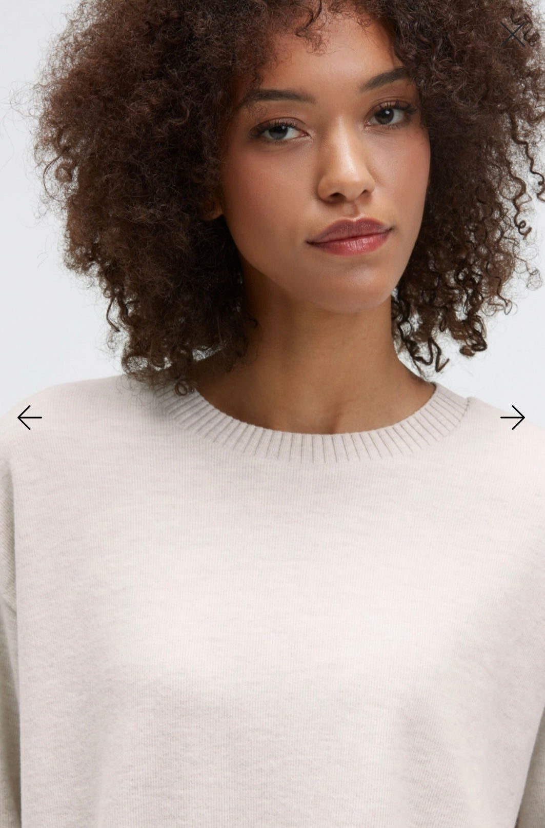 Senses The Label Sweatshirt SI:NA aus Jersey Rippstrick Buttercreme Melange