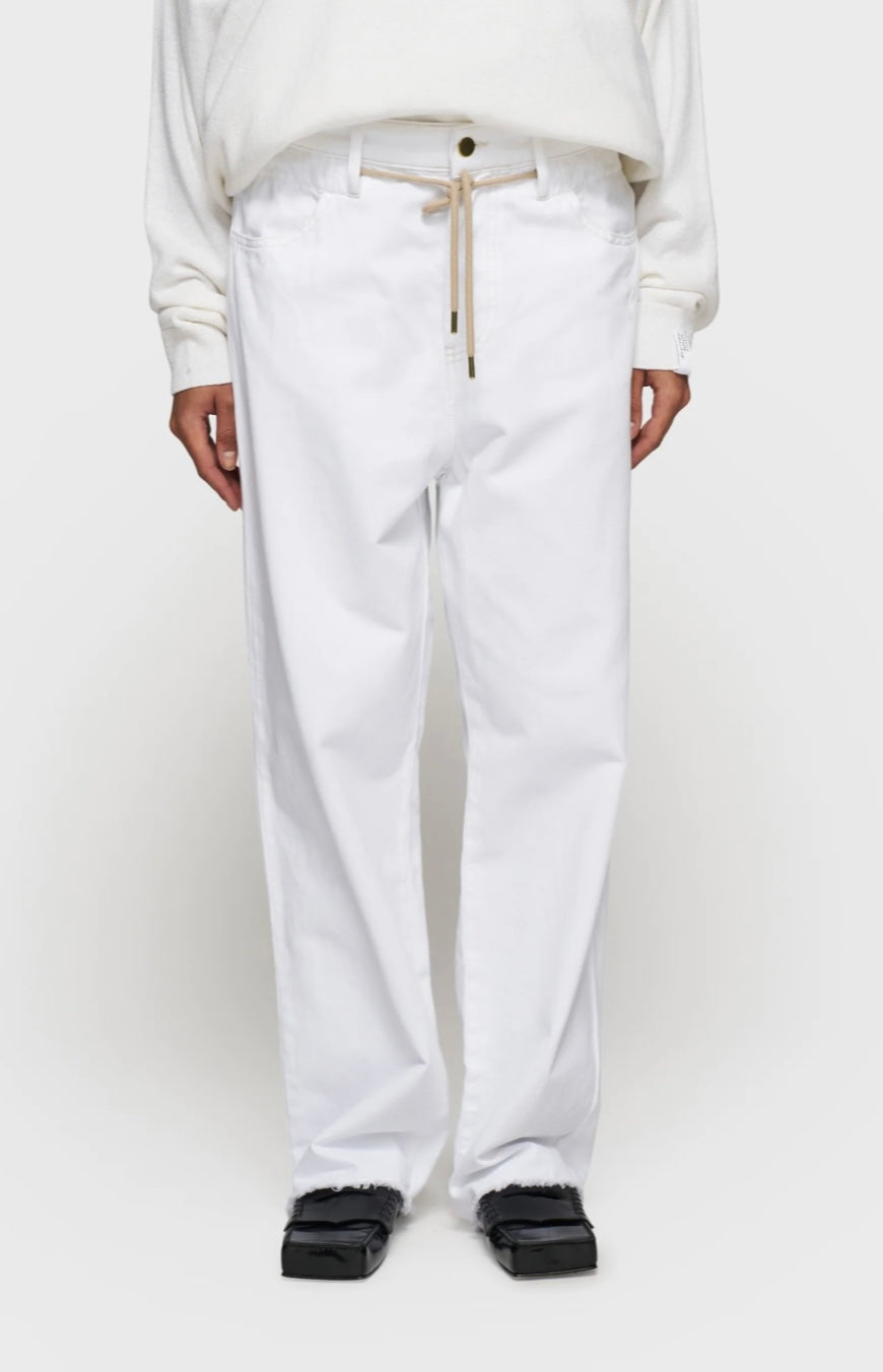 10 DAYS Straight Leg Pants Twill weiß
