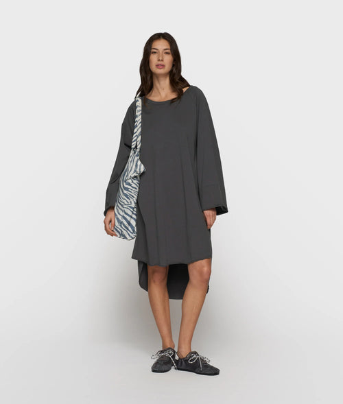 10 Days Jersey Logo Dress Steel Blue