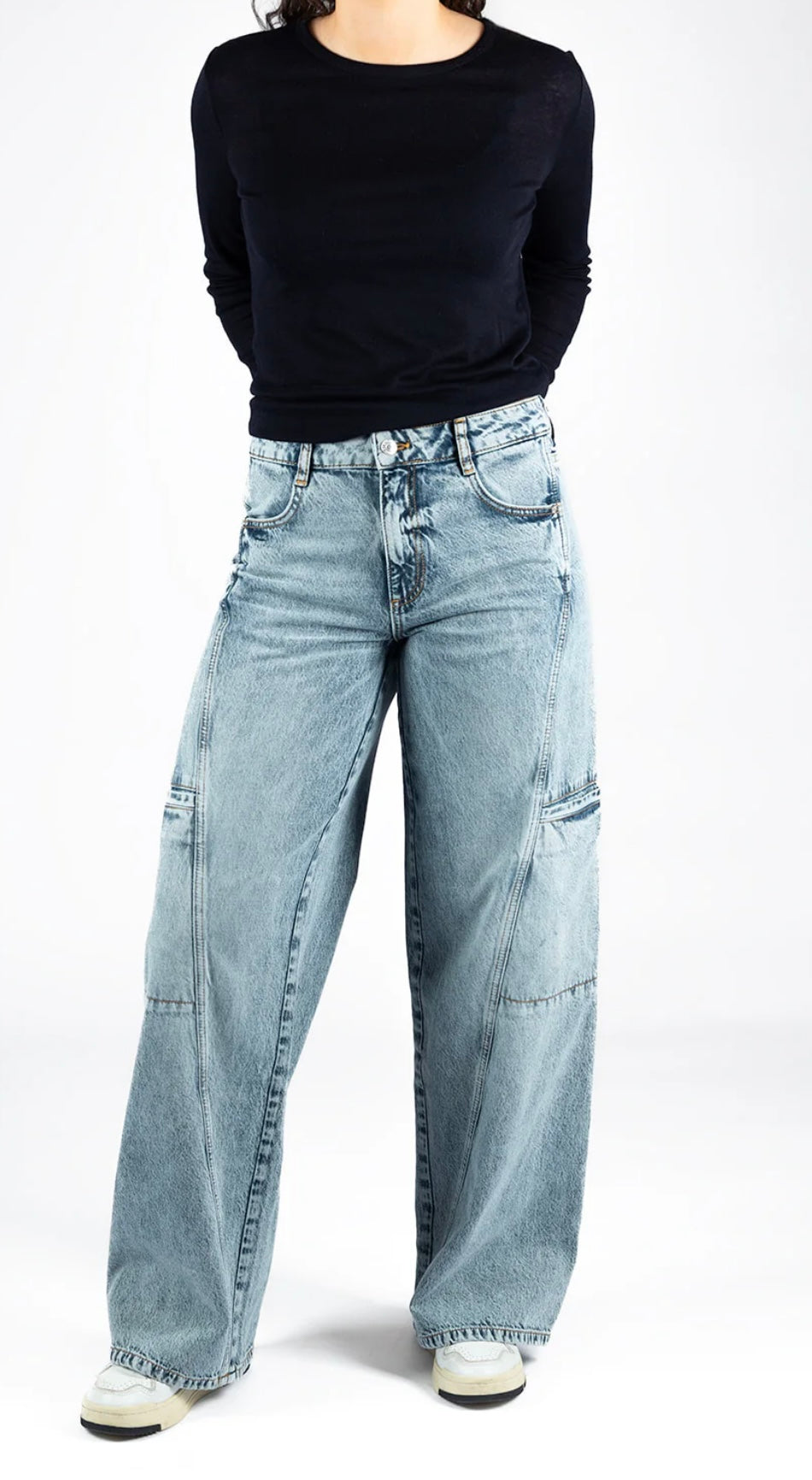 ETIQUETT Lola Wideleg Cargo Jeans Dark Night