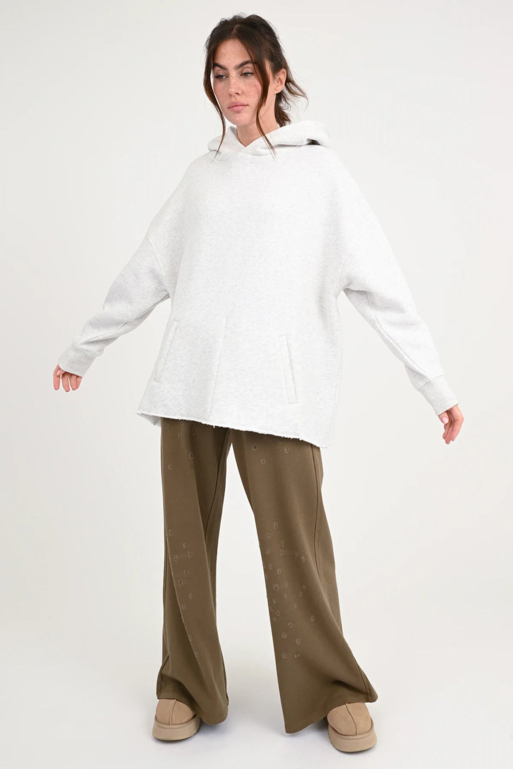 Love Joy Victory Hoodie Jak grau Melange