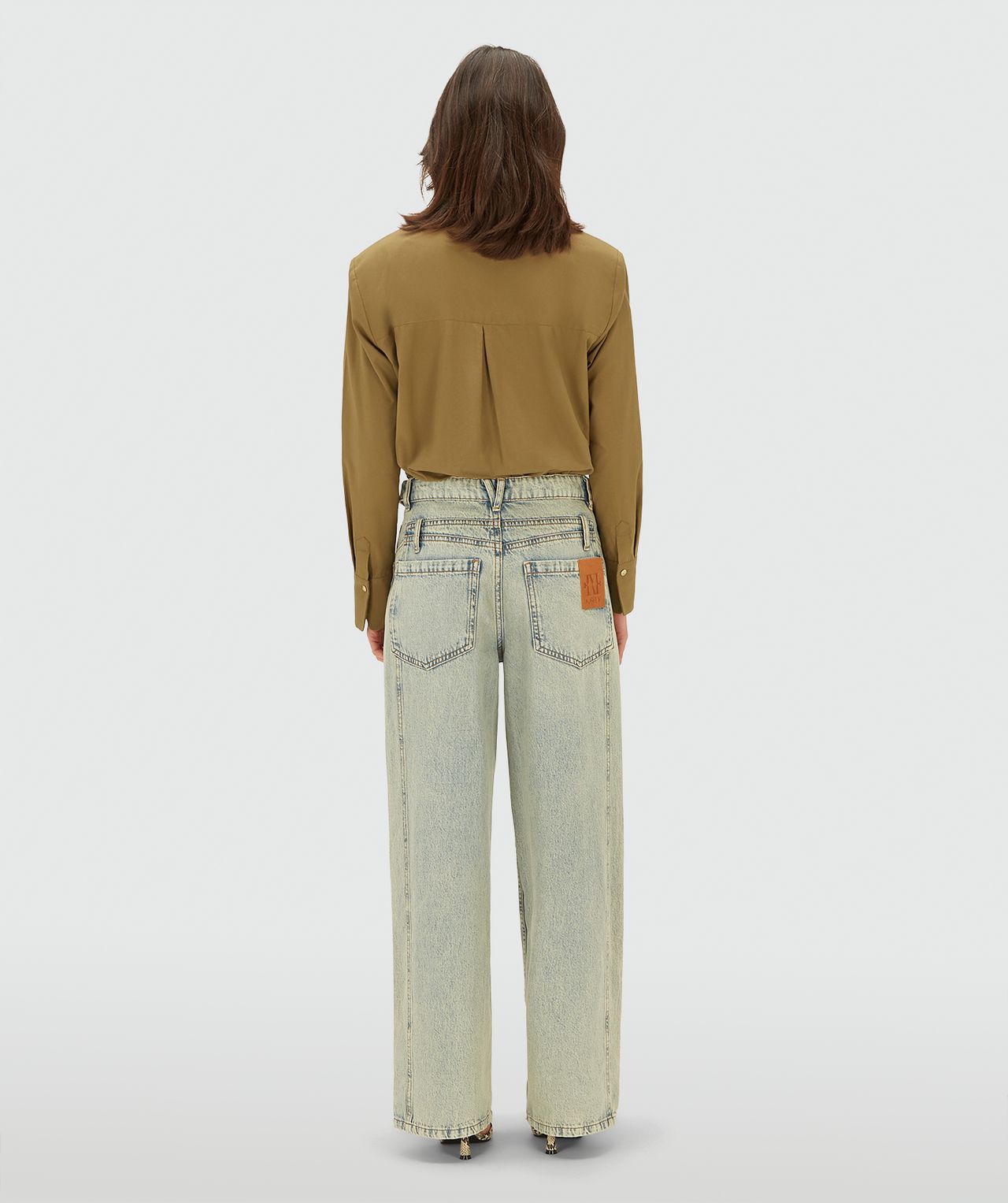 JOSH V Louella Mid-Rise-Wide-Leg Jeans Light Dirty Denim