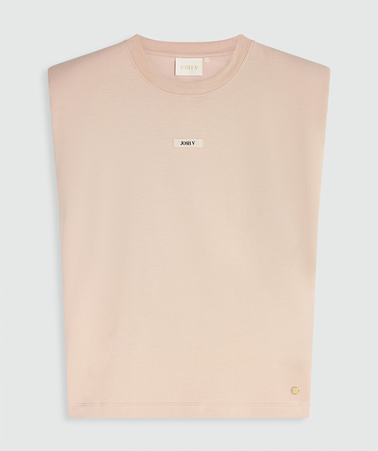 Josh V Sue Tshirt ärmellos mit Schulterpolster in Khaki Melange oder Dusty pink