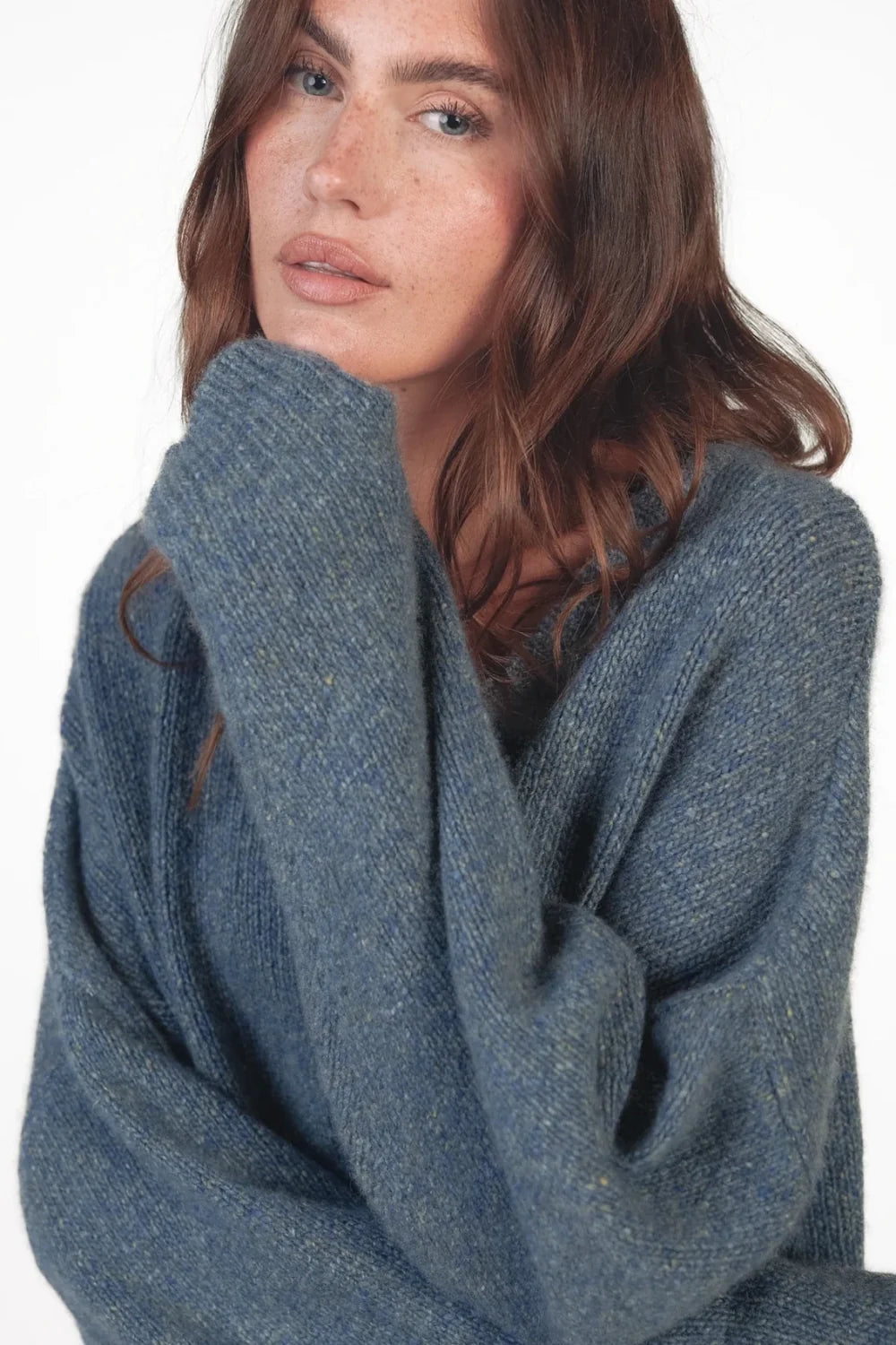 Love Joy Victory Kaschmir Pullover Amory shibori graublau
