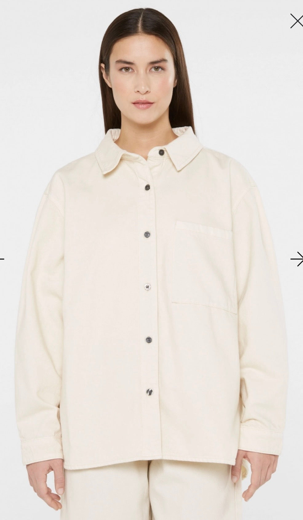 Senses The Label Blusenjacke BER:LIN aus RAW Denim cremefarben