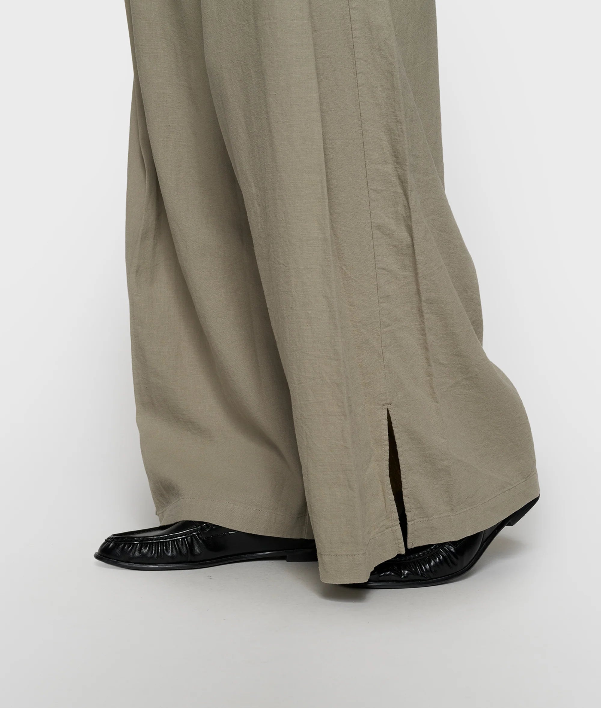 10 Days Cotton Linen Pants Slit Farbe Fog