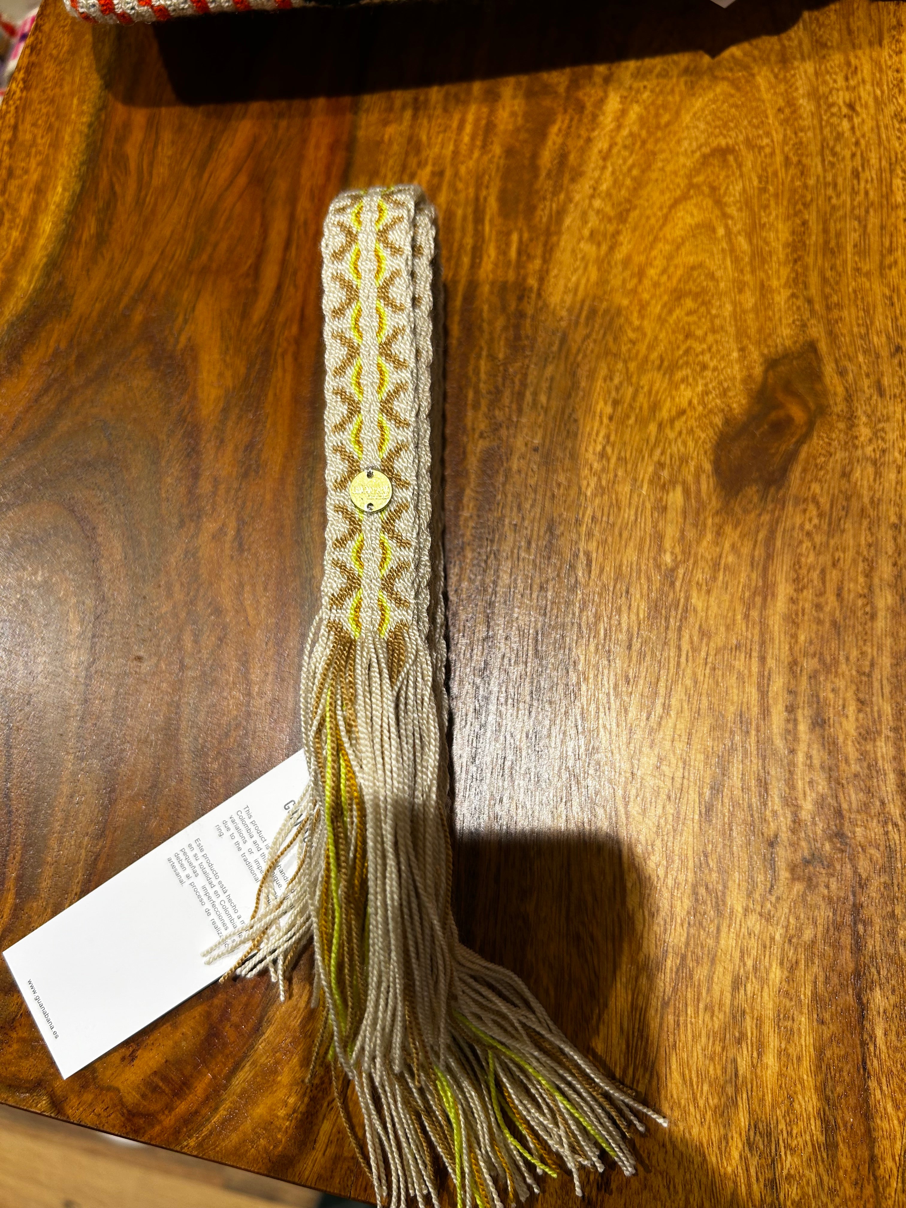 Guanabana Gürtel zum Knoten (Schmal) neongelb braun