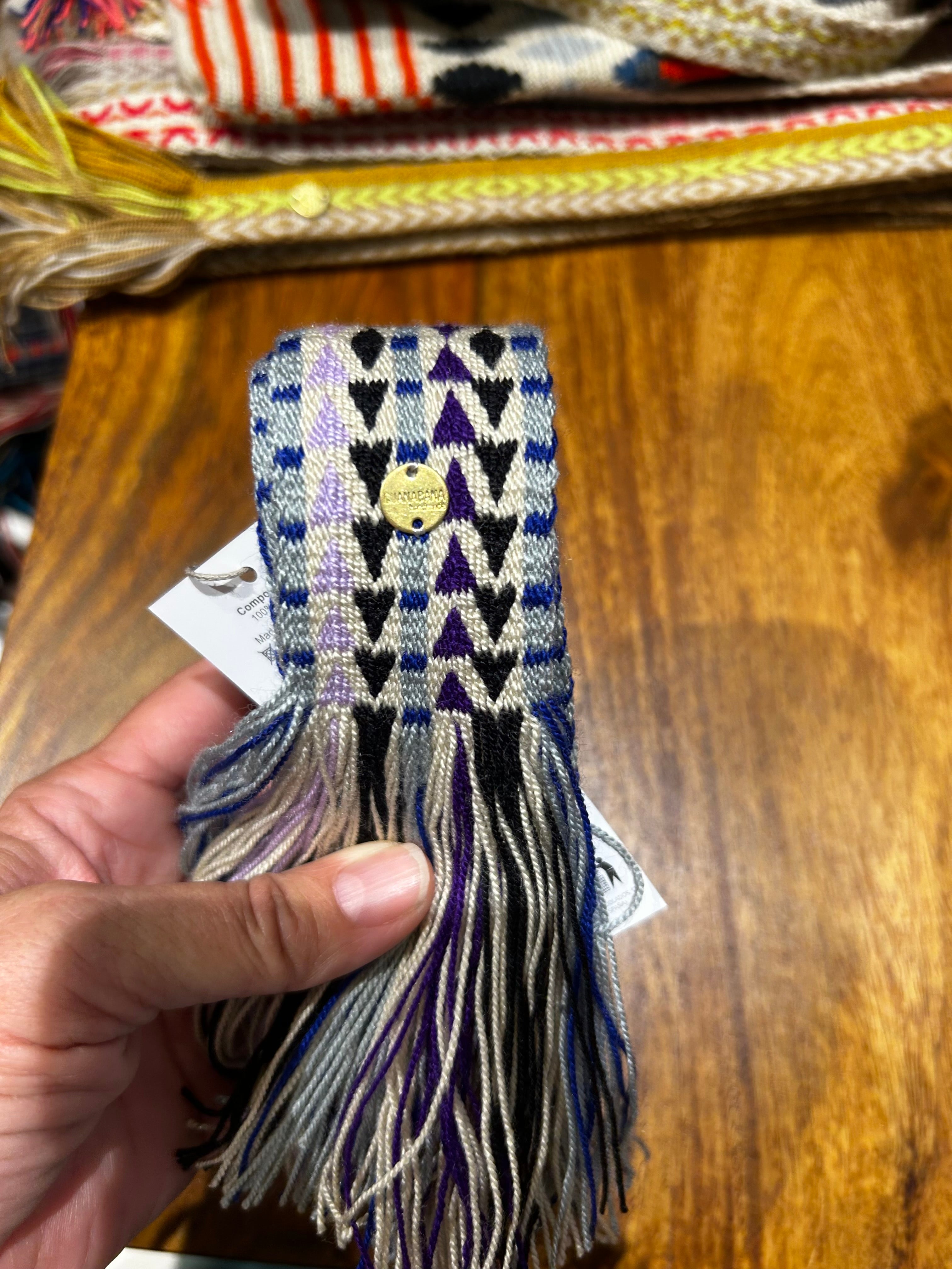 Guanabana Gürtel zum Knoten (breit) Flieder grau schwarz blau