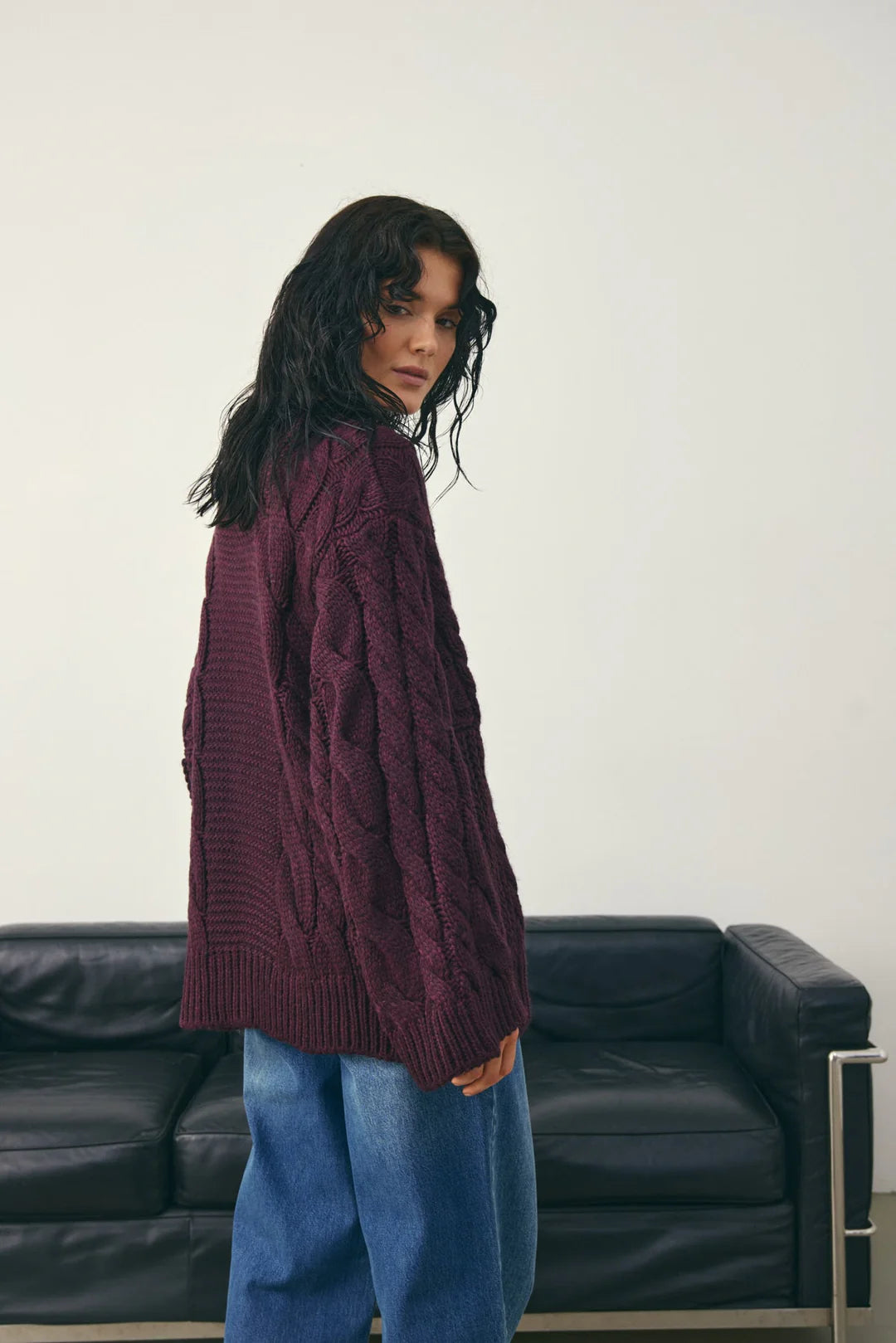 Noella Lisbeth Knit Pullover Burgundy