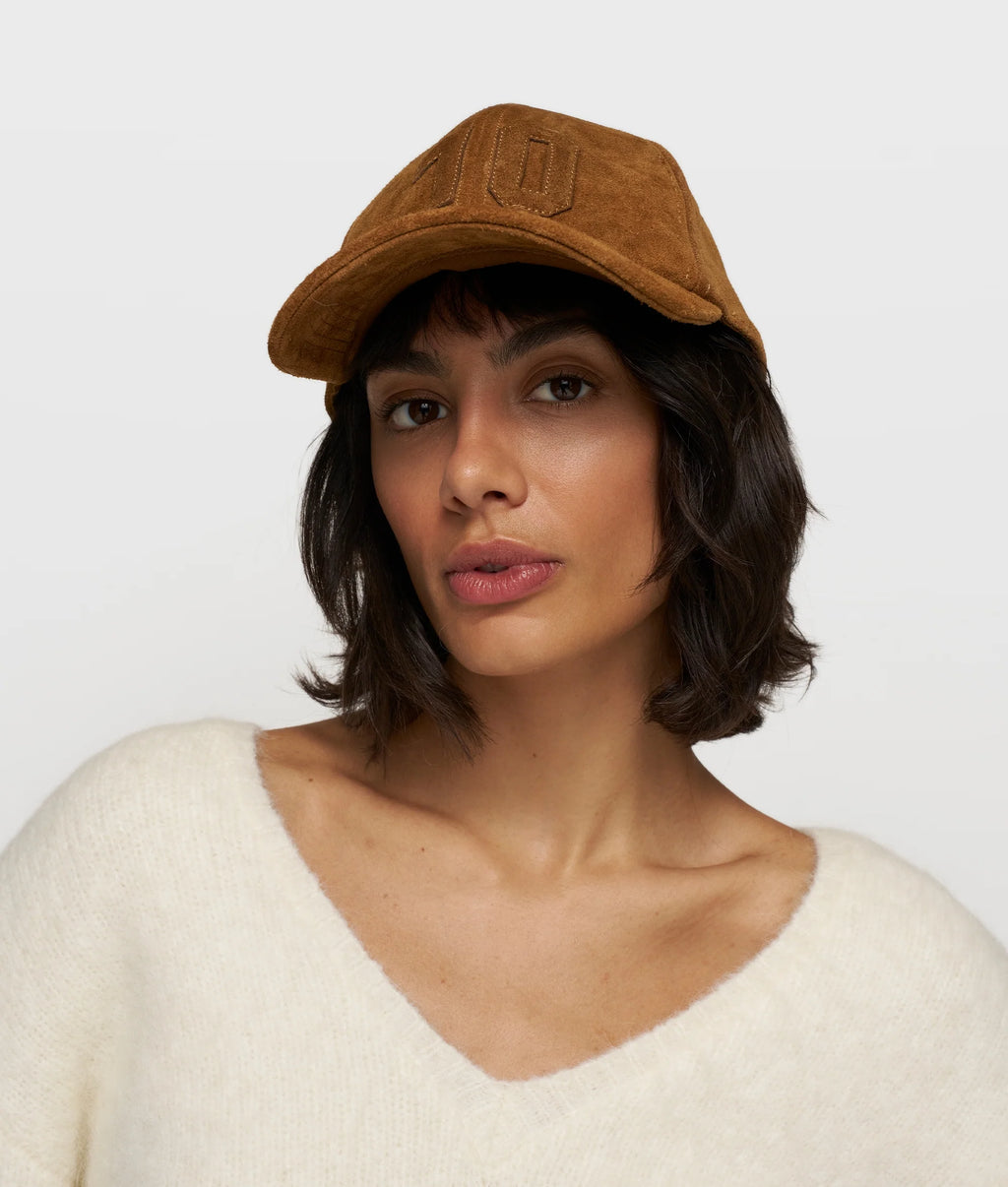 10 DAYS Suede Leder Baseball Kappe braun
