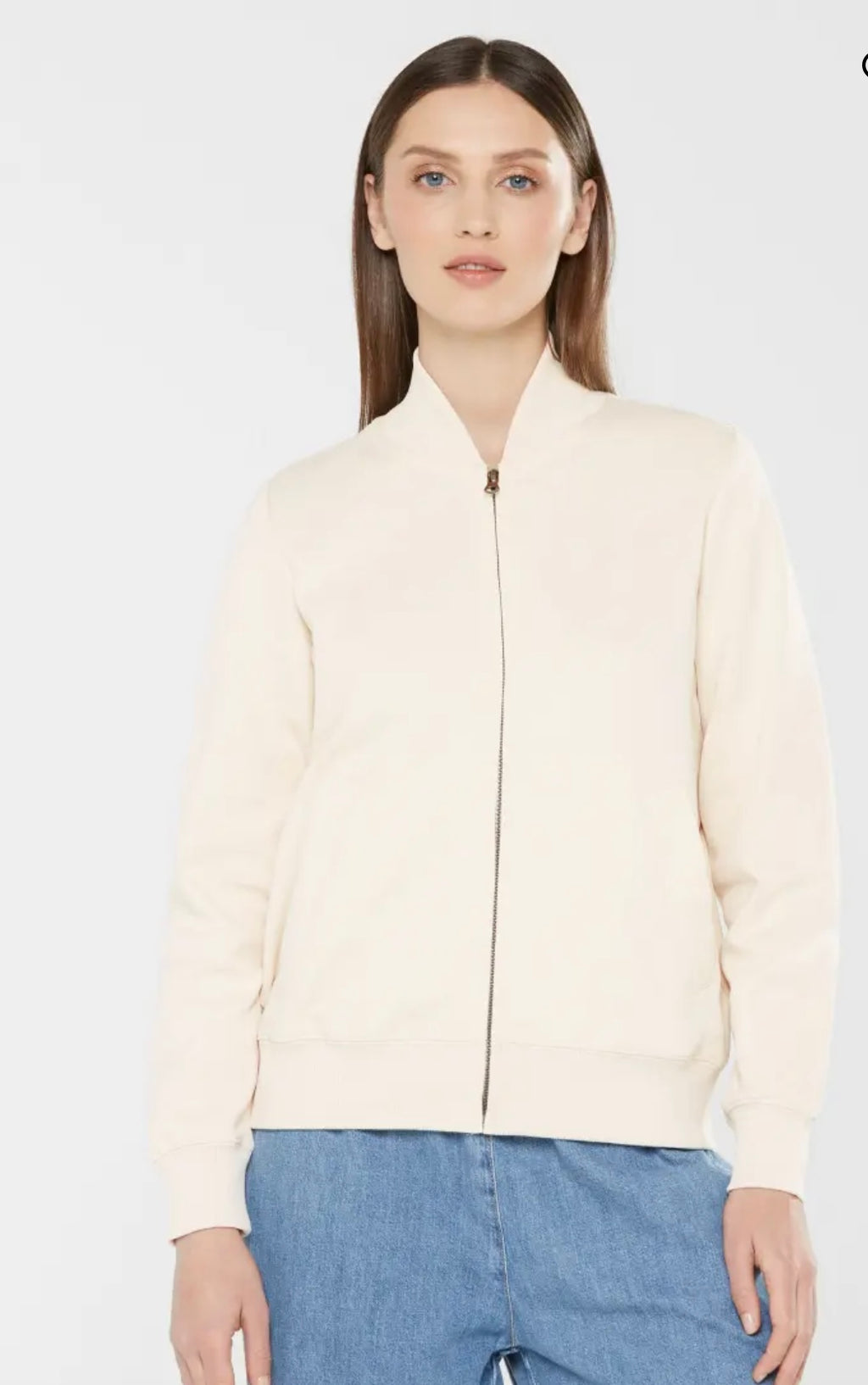 Sweatjacke im Interlock Jersey aus raw Cotton im Blouson Stil