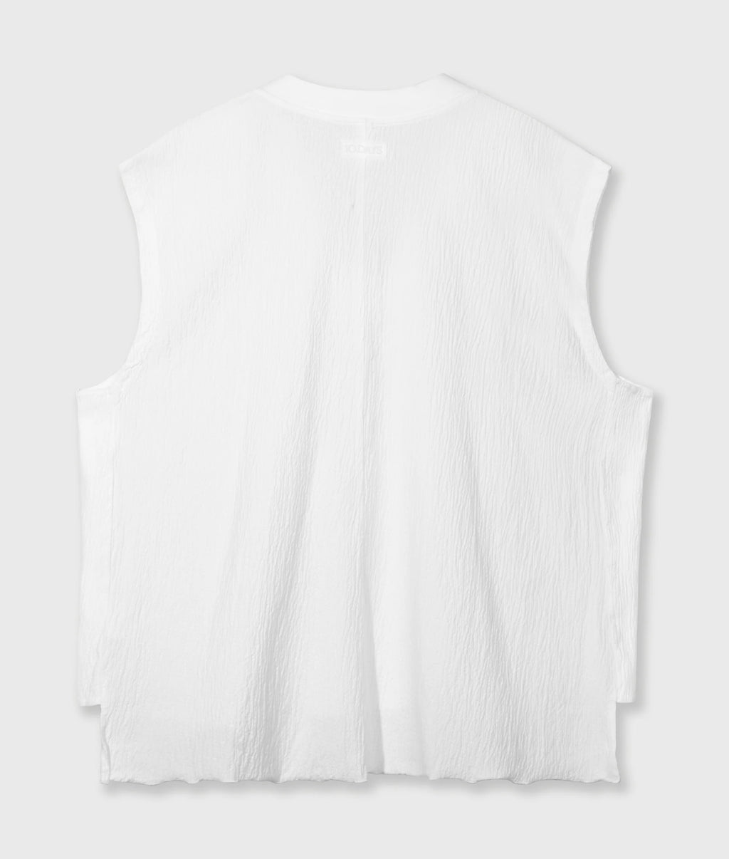 10 Days V-Neck Crinkle Top Farbe Ecru
