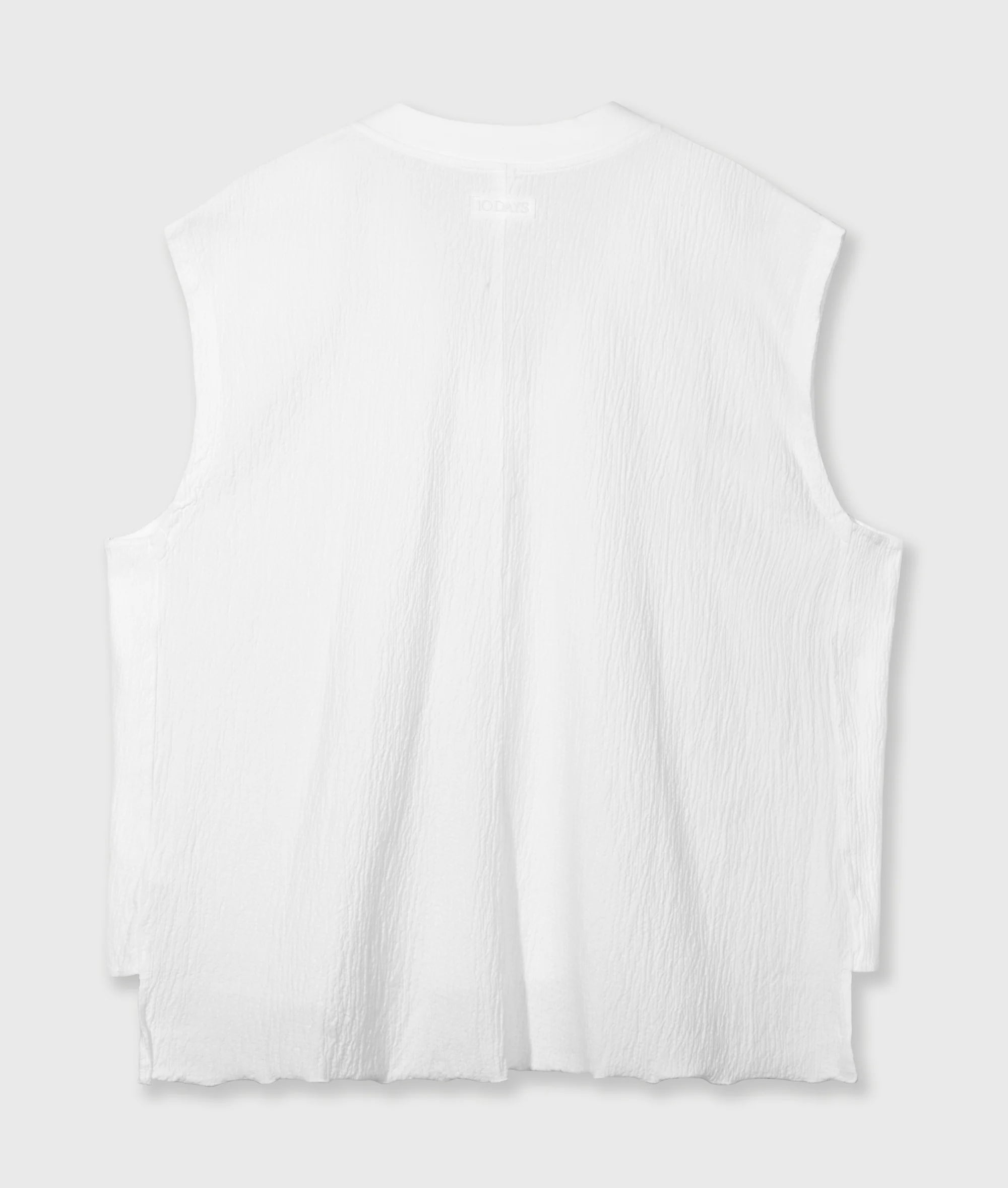 10 Days V-Neck Crinkle Top Farbe Ecru