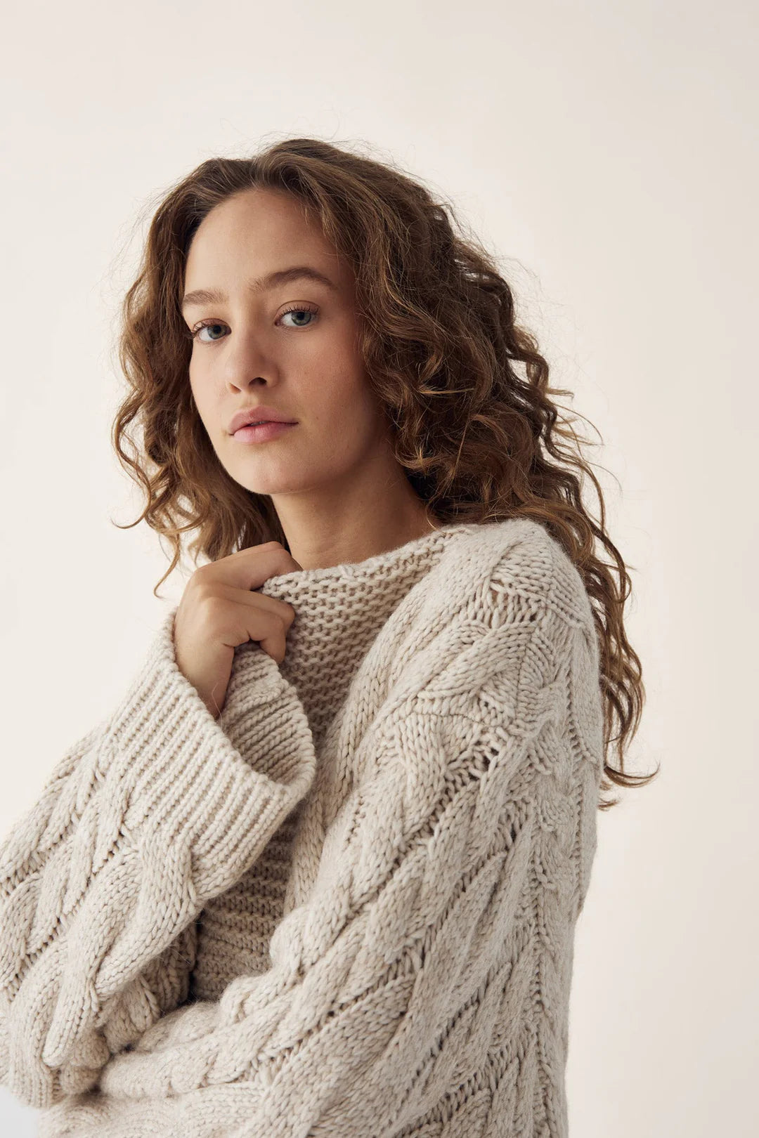 Noella Lisbeth Knit Pullover Oatmeal