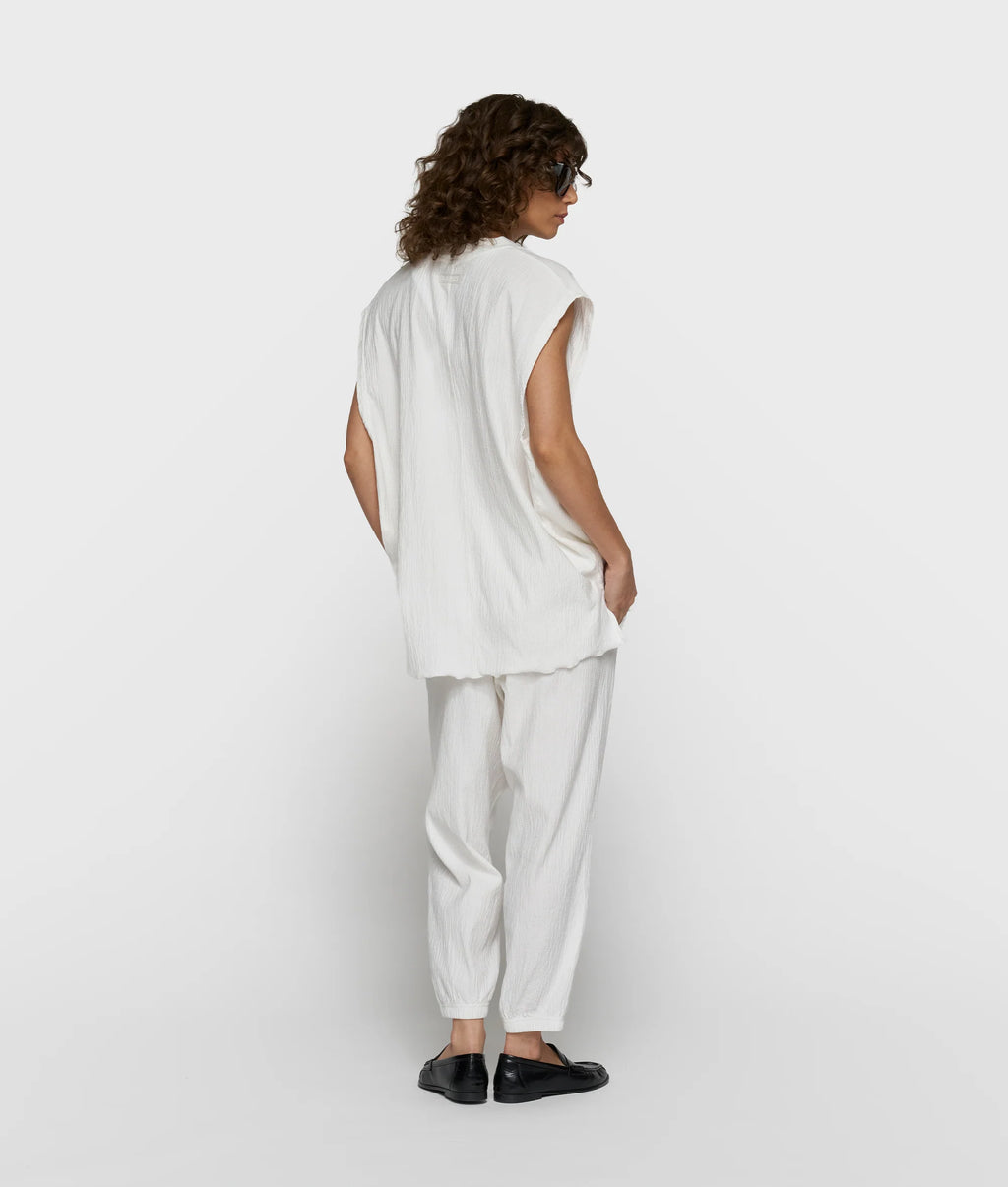 10 Days V-Neck Crinkle Top Farbe Ecru