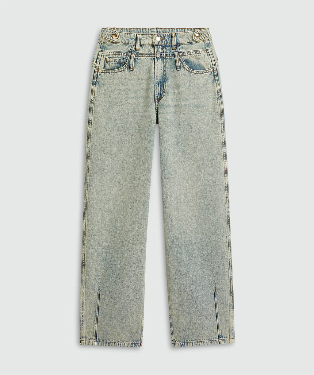 JOSH V Louella Mid-Rise-Wide-Leg Jeans Light Dirty Denim