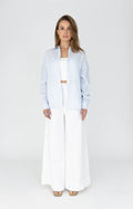 MSCW Moscow Bluse New Buttons Leinen hellblau