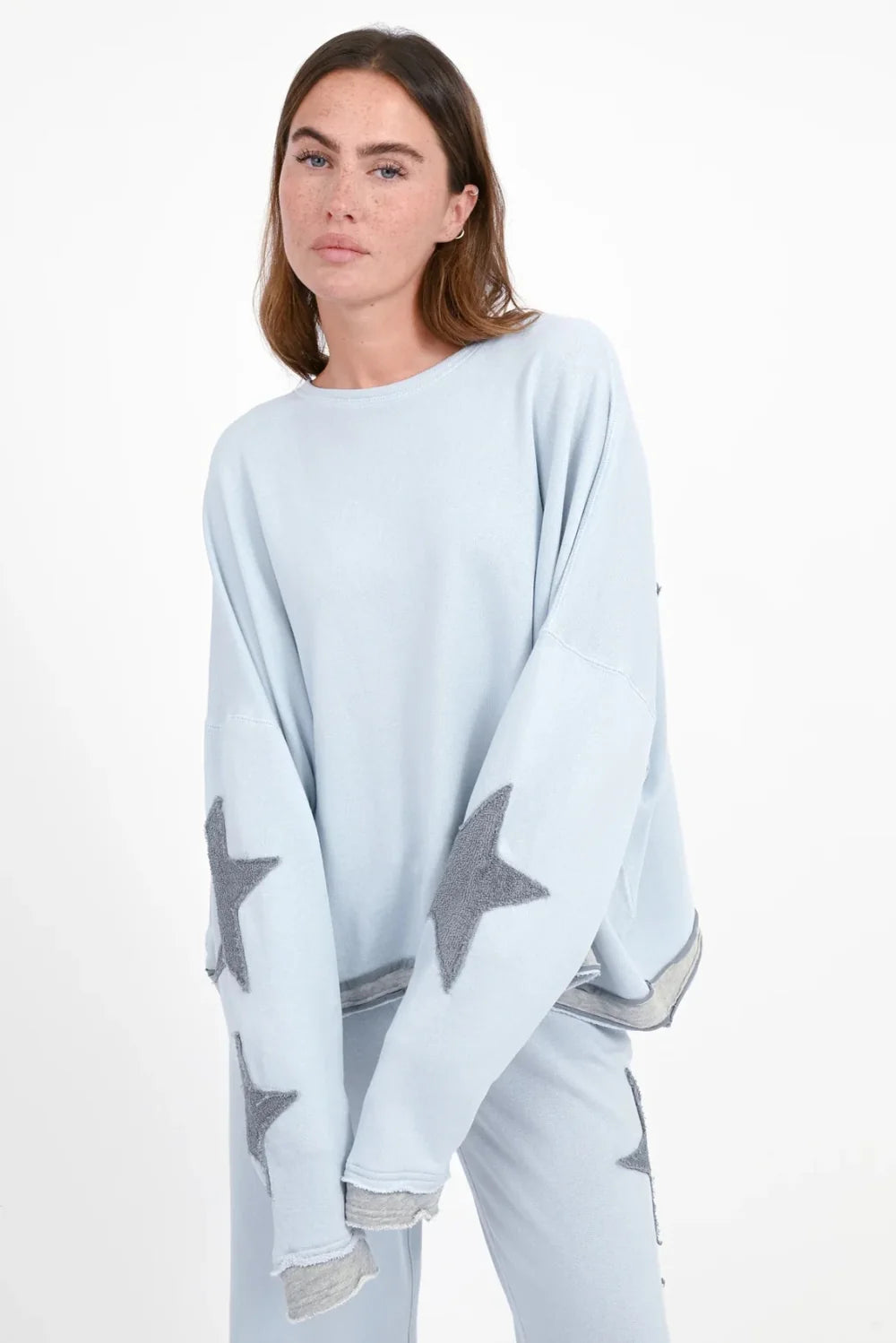 Love Joy Victory Sweatshirt Hopewell Sternen Patches ice Blue