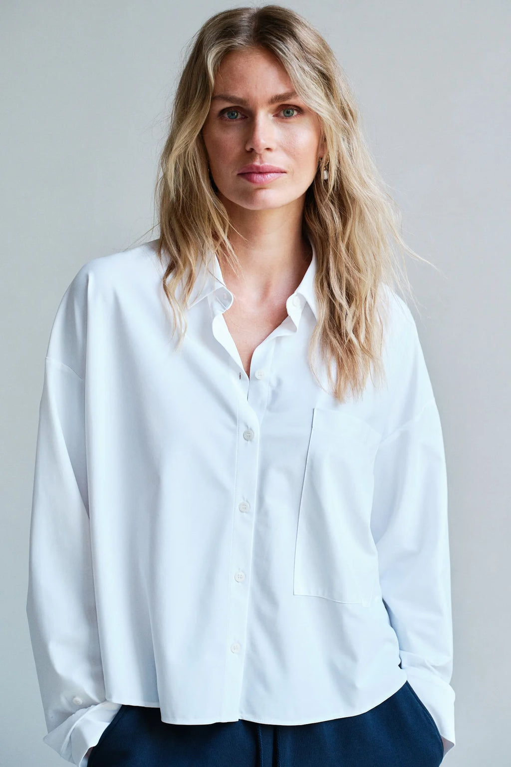 Penn&ink Bluse Oxford hellblau (W26N1795LTD)