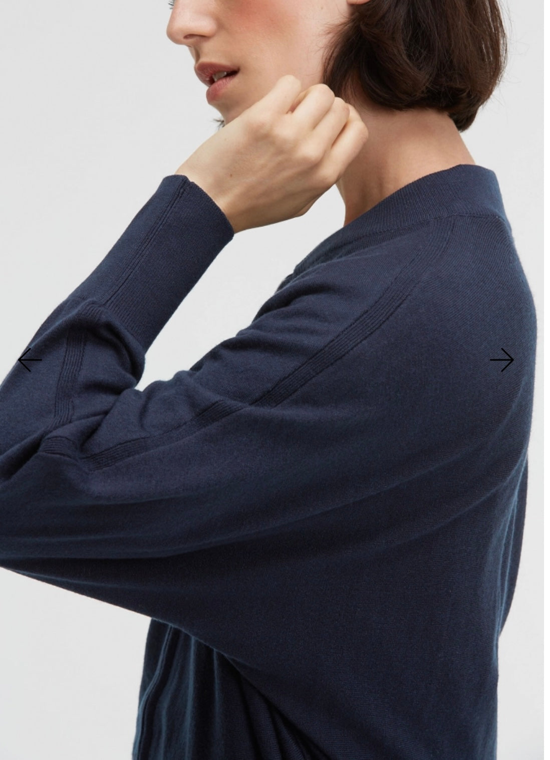Senses The Label Cardigan KO:MET aus Feinstrick mit Zipper Blue Navy