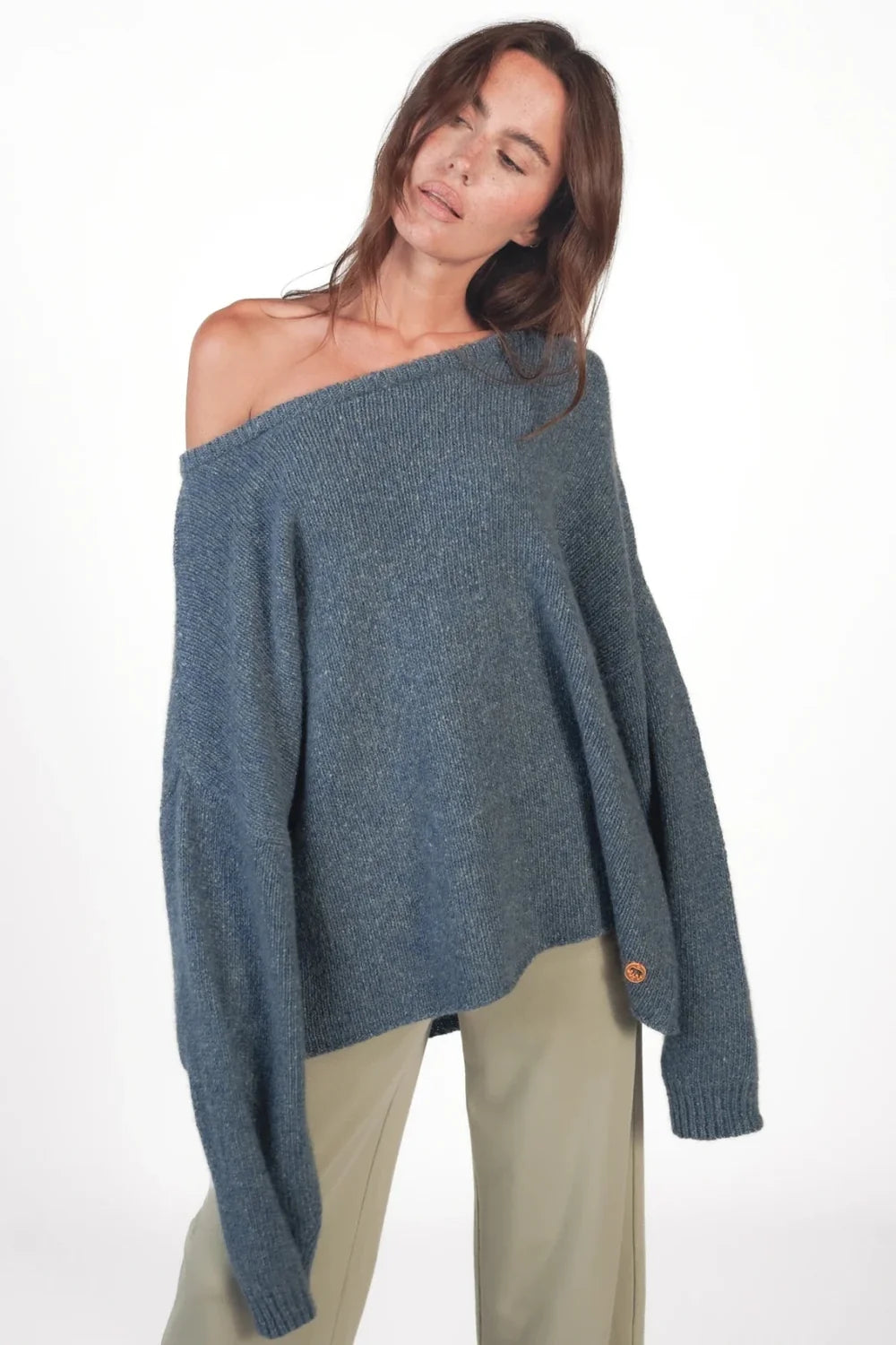 Love Joy Victory Kaschmir Pullover Amory shibori graublau