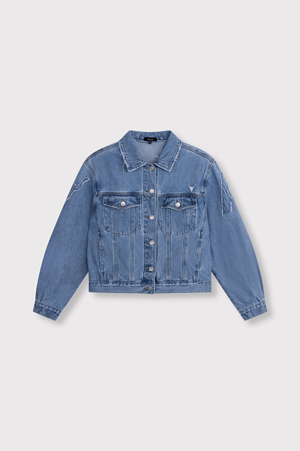 Alix The Label Soft Denim Patch Jacke