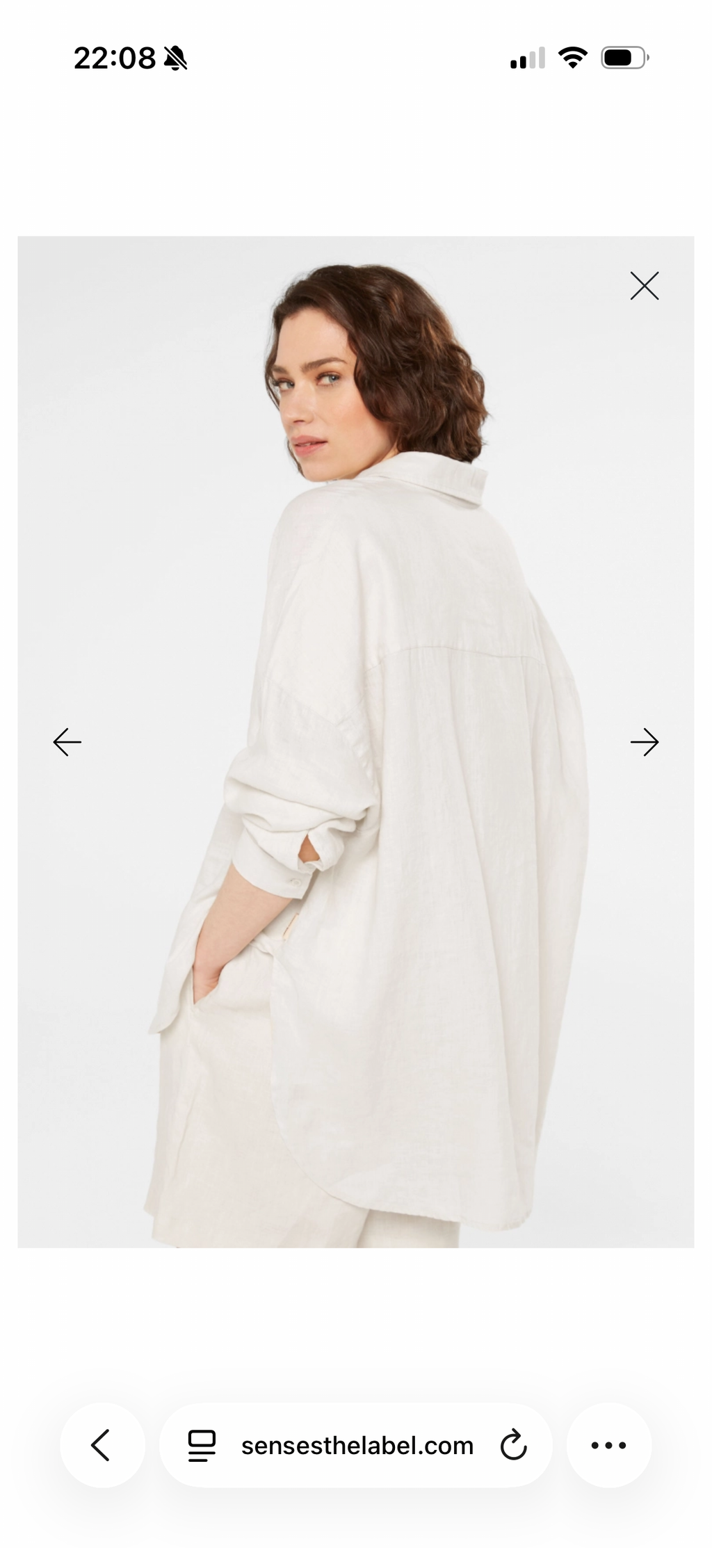 Senses The Label Oversized Leinenbluse Sandfarben