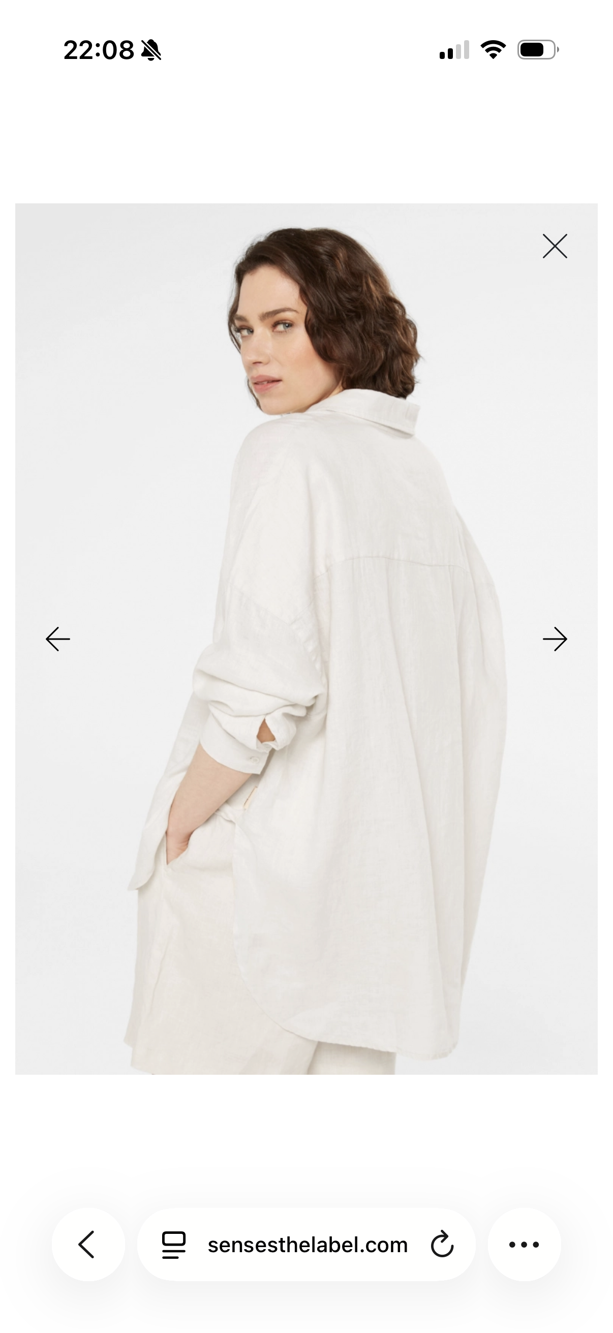 Senses The Label Oversized Leinenbluse Sandfarben