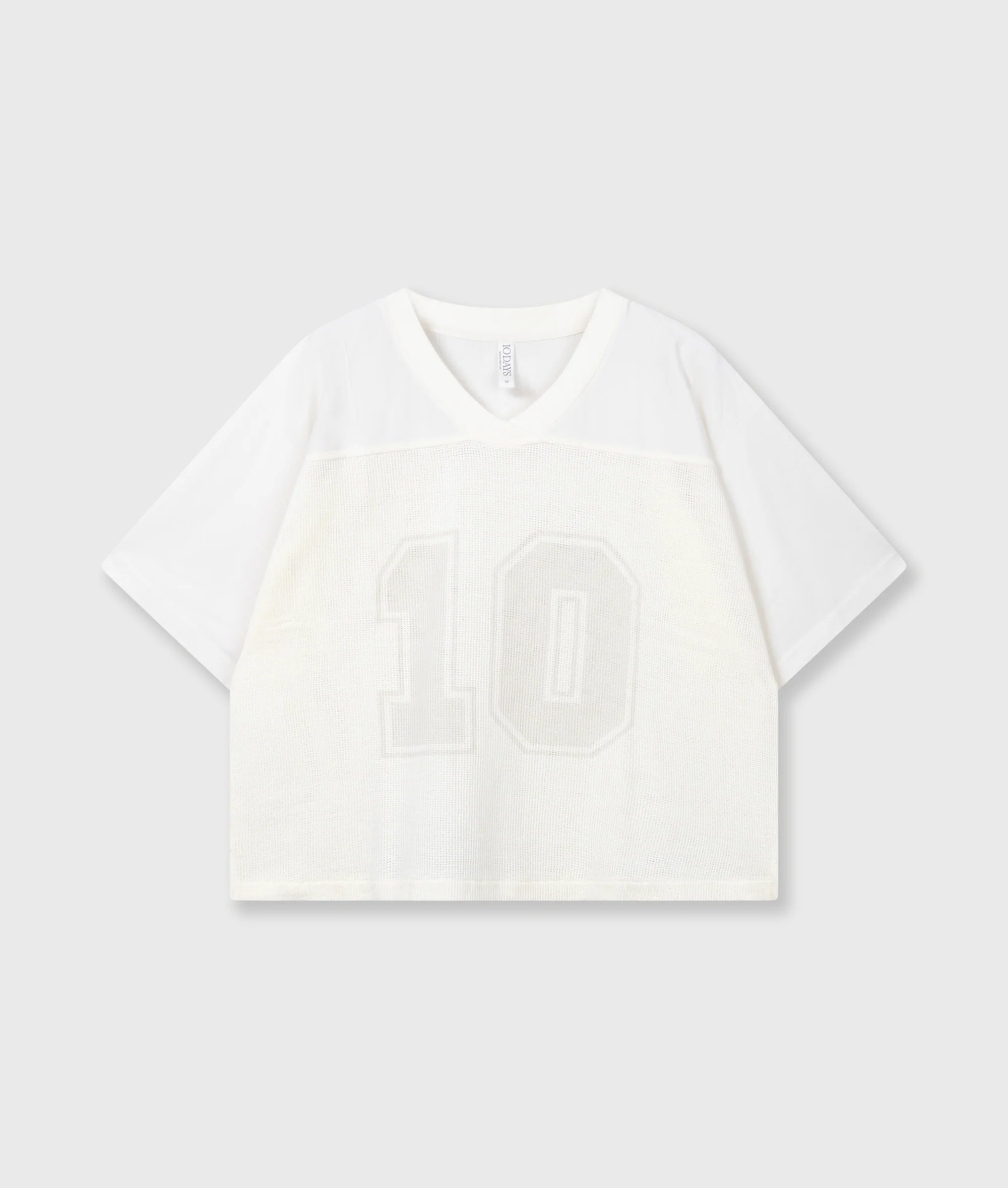 10 Days Mesh Baseball Tee Shirt ecru