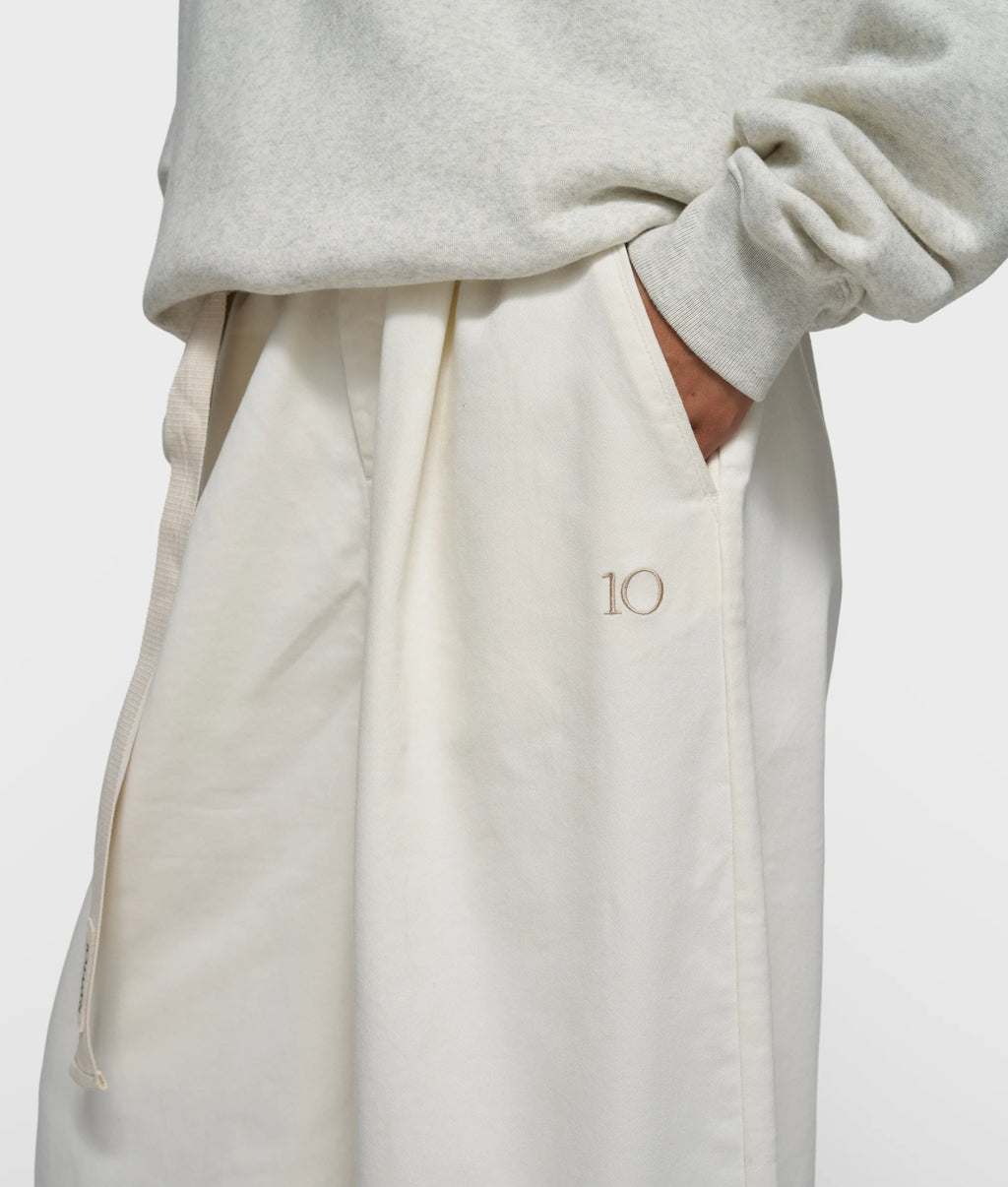 10 Days Wide Pants Jog Twill Pearl
