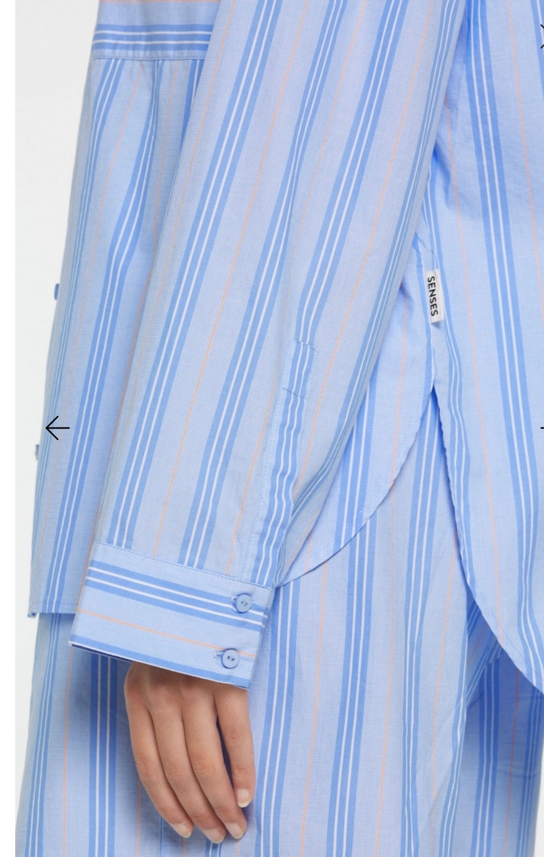 Senses The Label Gestreifte Oversized Bluse BA:RI im Pyjama-Stil shirt blue / iconic orange
